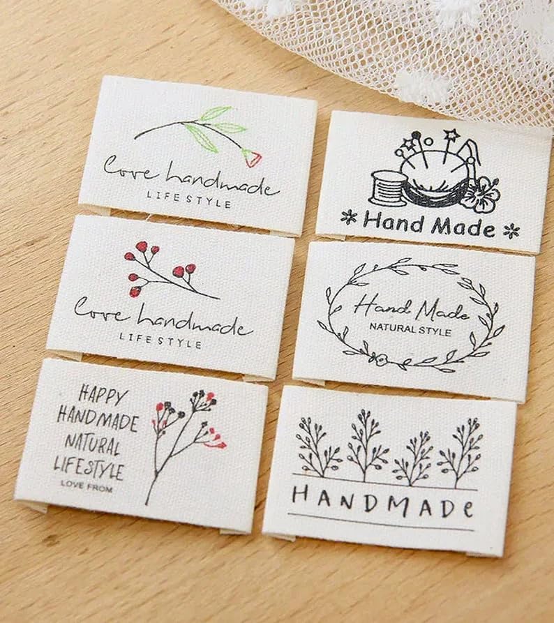 100% Cotton Ribbon for Labels, 10-76mm Custom Company Brand Logo Printing Fabric, Personalized White/Unbleached Natural Cotton Twill Tape Corporate Gifts, Personalized Sewing Labels for Clothing
