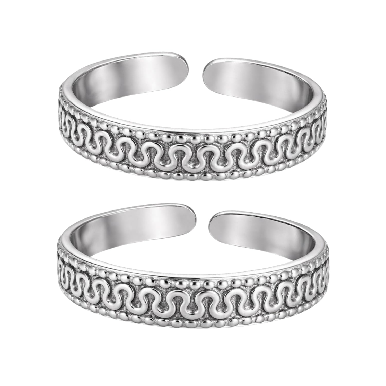 925 Sterling Silver White Toe Ring Mid Finger Ring For Women|Bichhiya Weight 3.40Gm-image-33