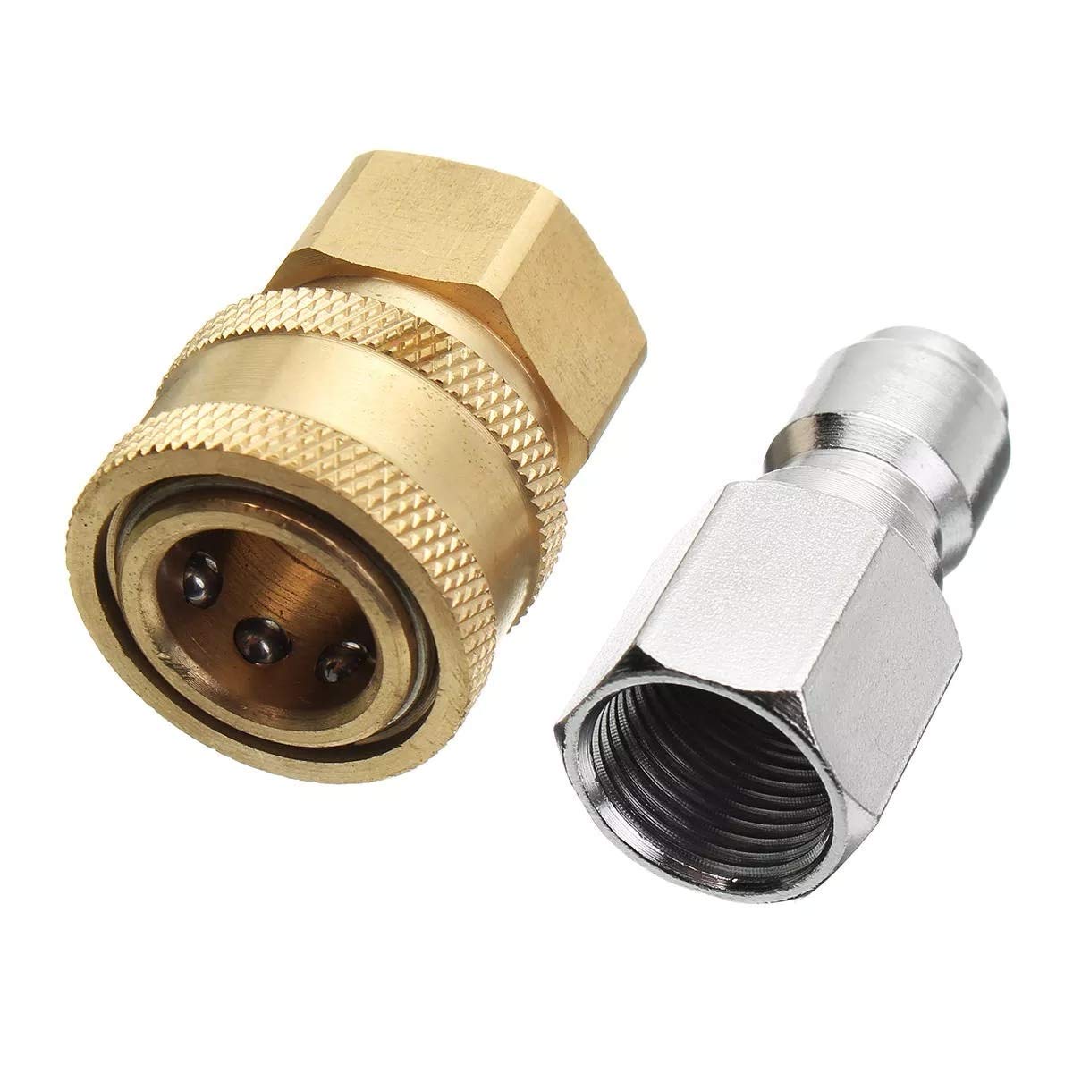 WXQ-XQ Garden Tools 3/8 Inch 14.8mm Coupling Connector Set Pressure Washer Quick Release Adapter Pressure Washer Accessories