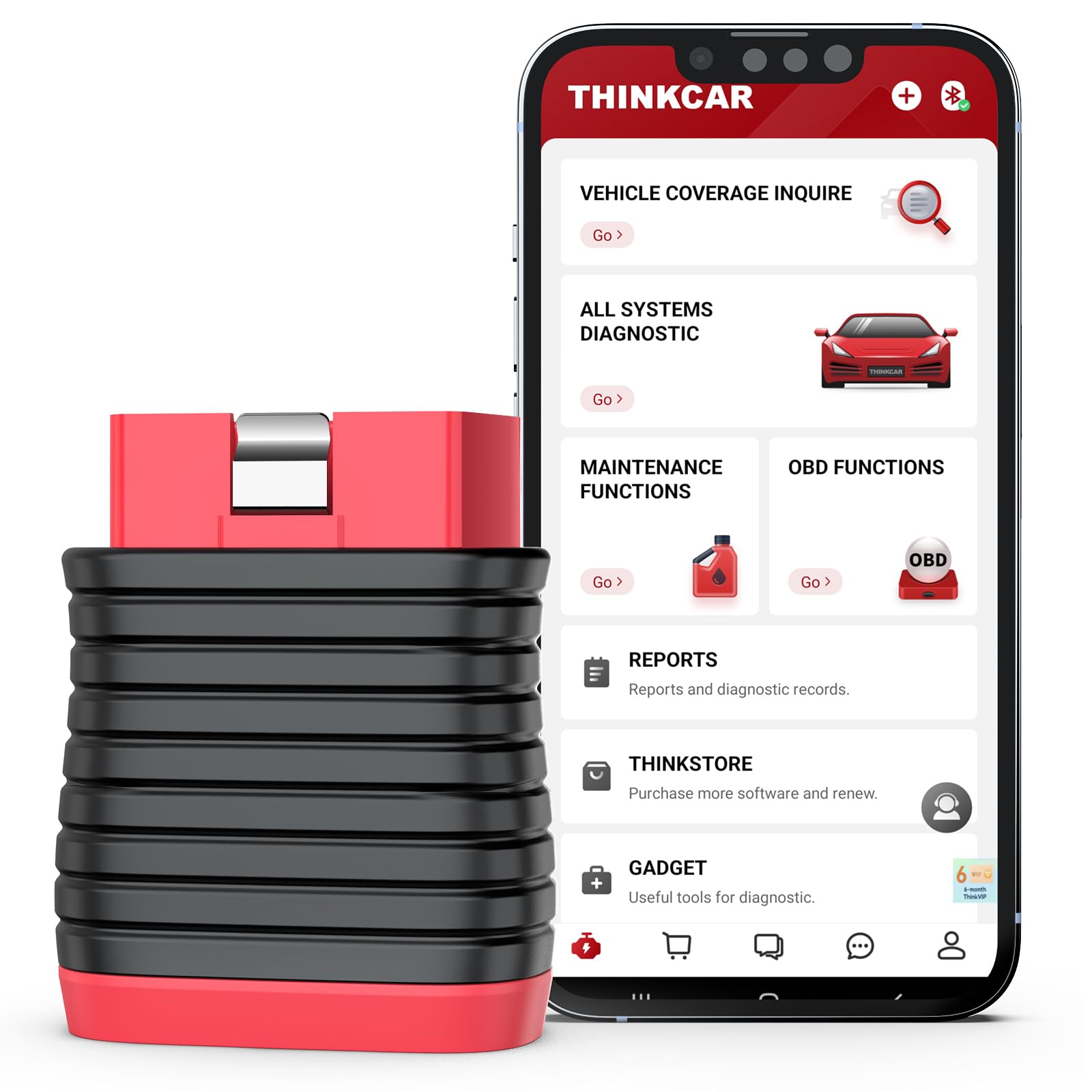 Amazon.com: THINKCAR THINKDIAG BD6 OBD2 Scanner Bluetooth,Wireless