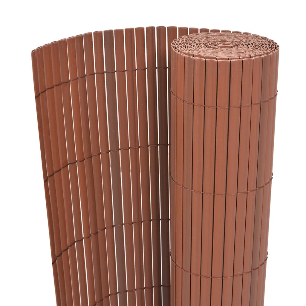 vidaXL Double-Sided Garden Fence 90x300 cm Brown Privacy Screen Patio Barrier — image 1