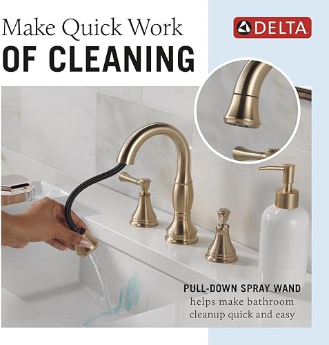 Miniatura 7 de Delta Faucet Cassidy 3597-PNPD-DST - Grifo de baño, níquel pulido, 3 agujeros, 3597-PNPD-DST
