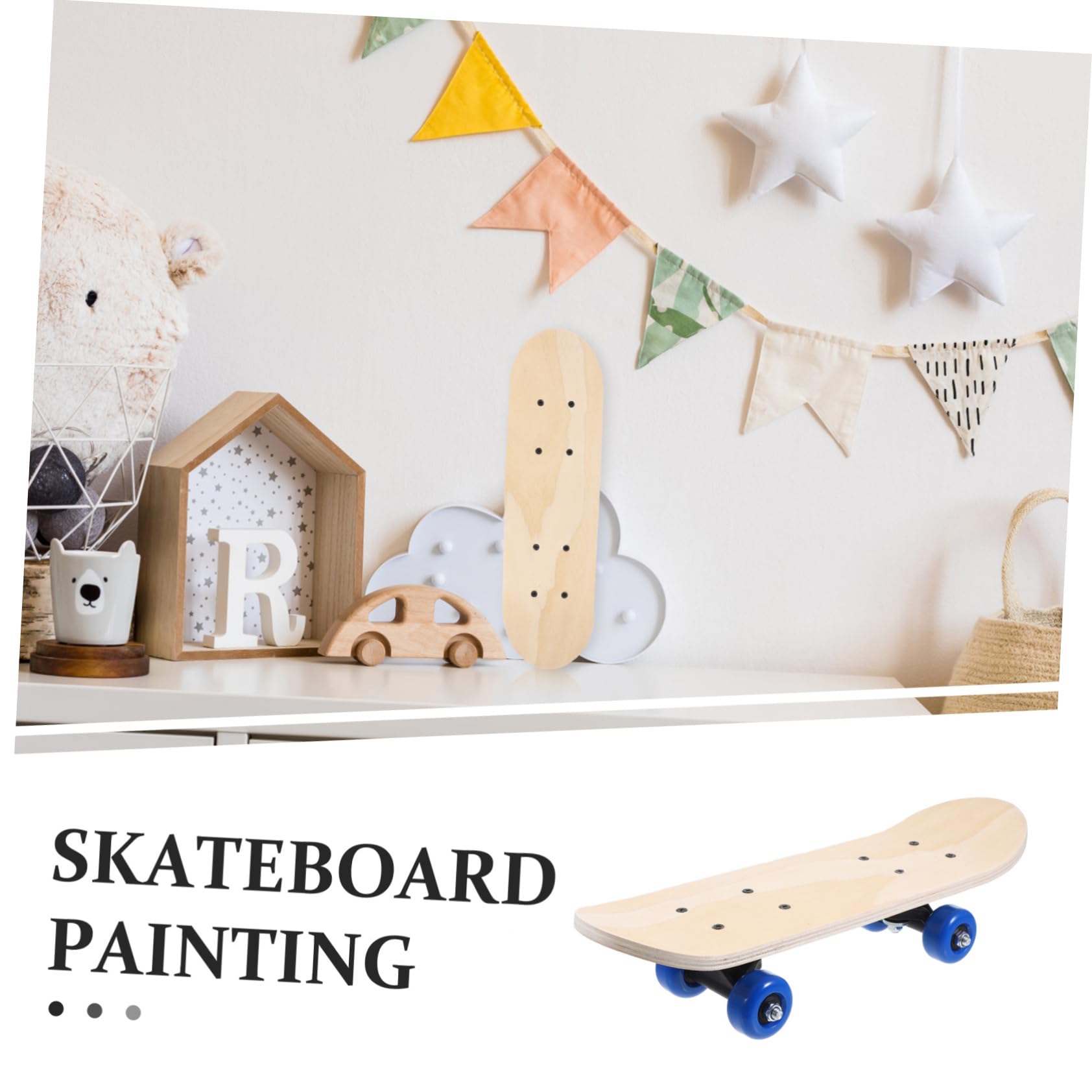 ibasenice Tabla de Skate de Madera de Arce de 7 Capas para Manualidades, Resistente y Segura, Adecuado para Decoración en Casa y Actividades Familiares