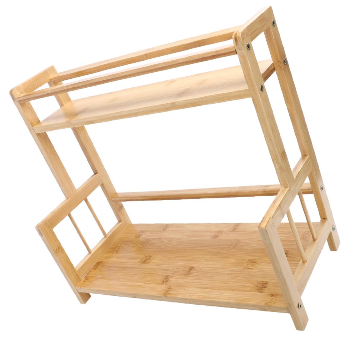 ABOOFAN Organizador de Especias para Guardar Especias Lugar de 2 Niveles de Bambú Soporte Funcional Estante Beige para Almacenar Condimentos para Cocina