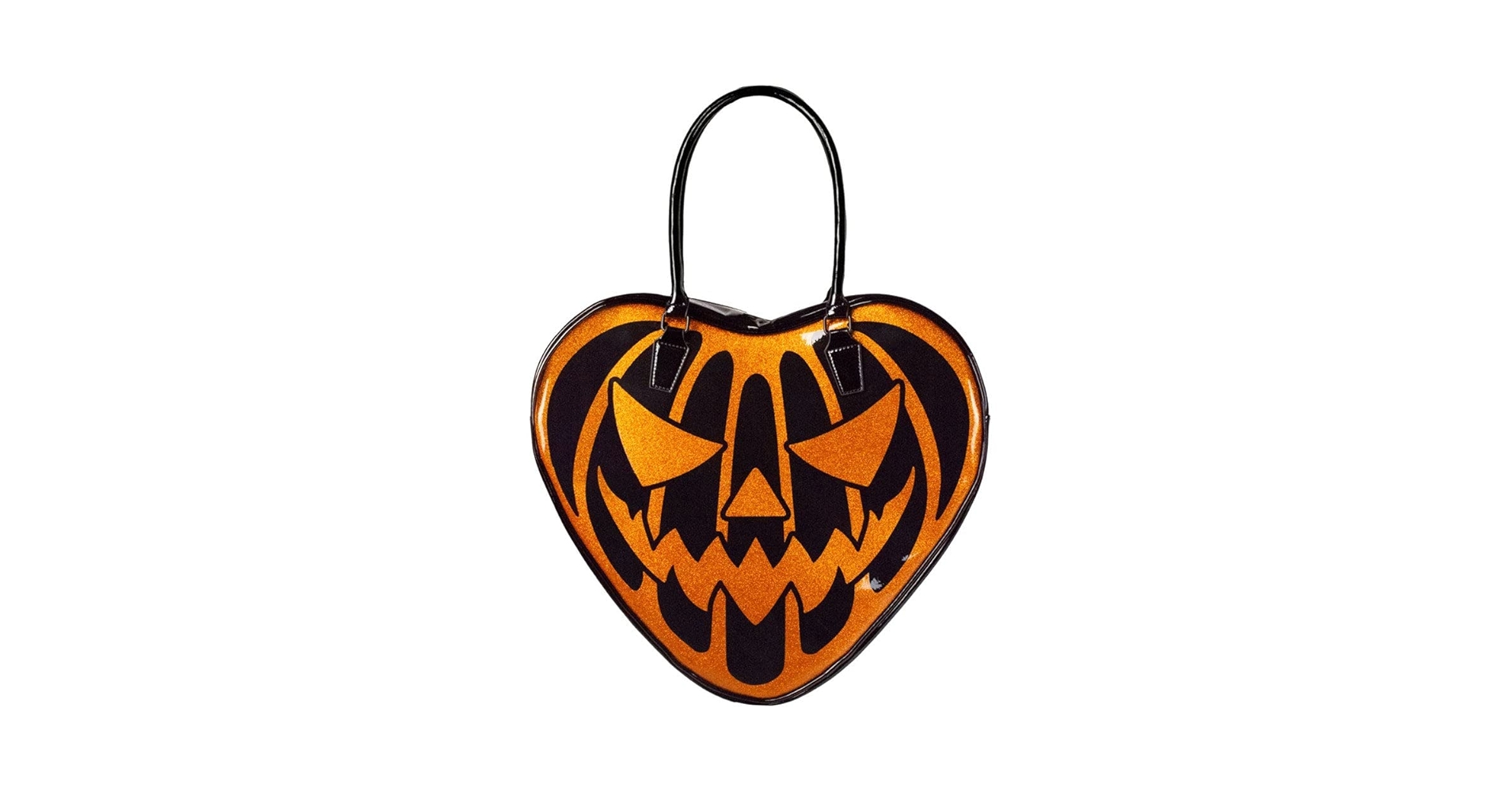Jack-o-Lantern Face Bag Pumpkin Glitter Halloween Heart