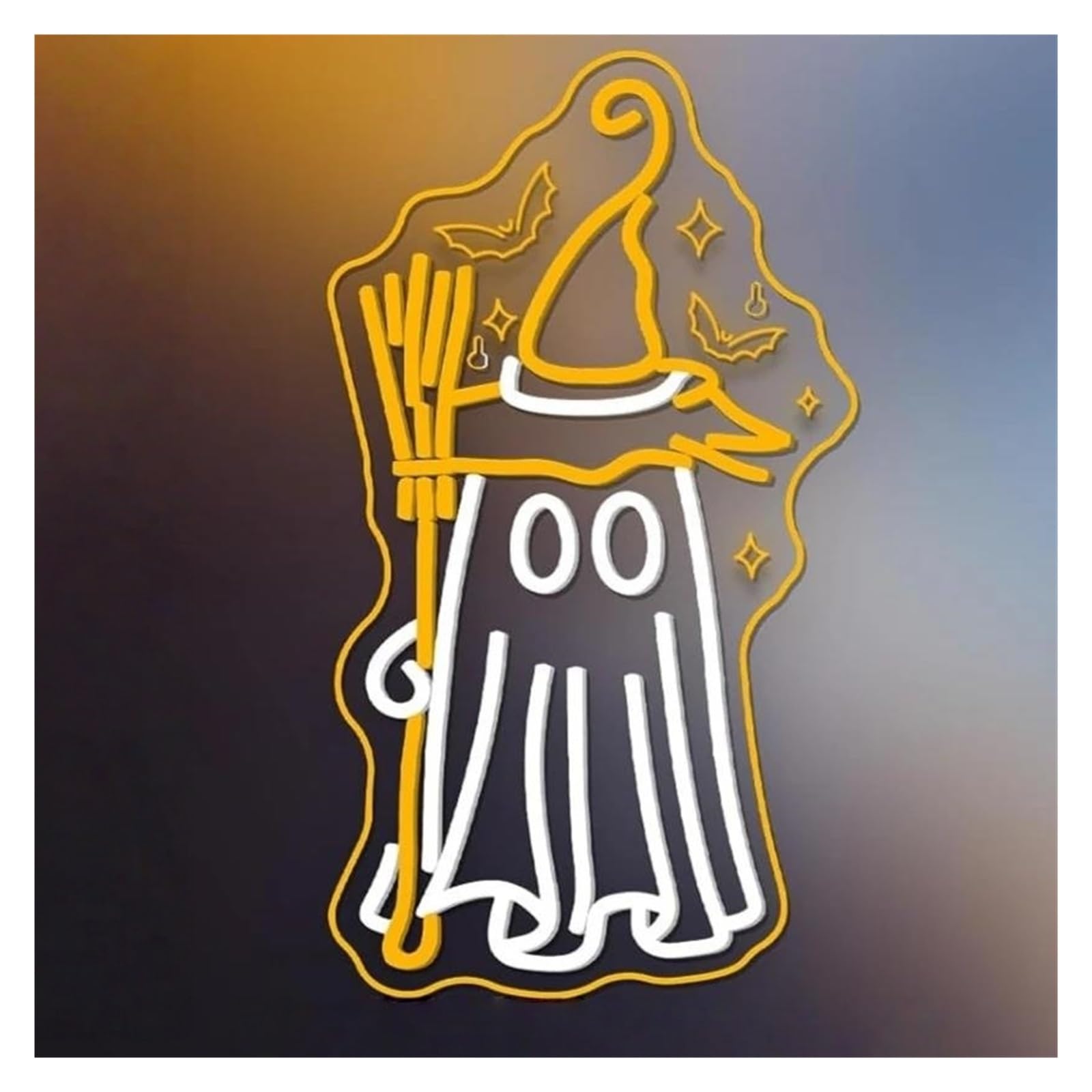 RONGCH Hanging Art Signs Ghost Broom Neon Sign LED Light Dimmable USB Powered for Bar Man Cave Club Party Wall Decor 42cmx24cm
