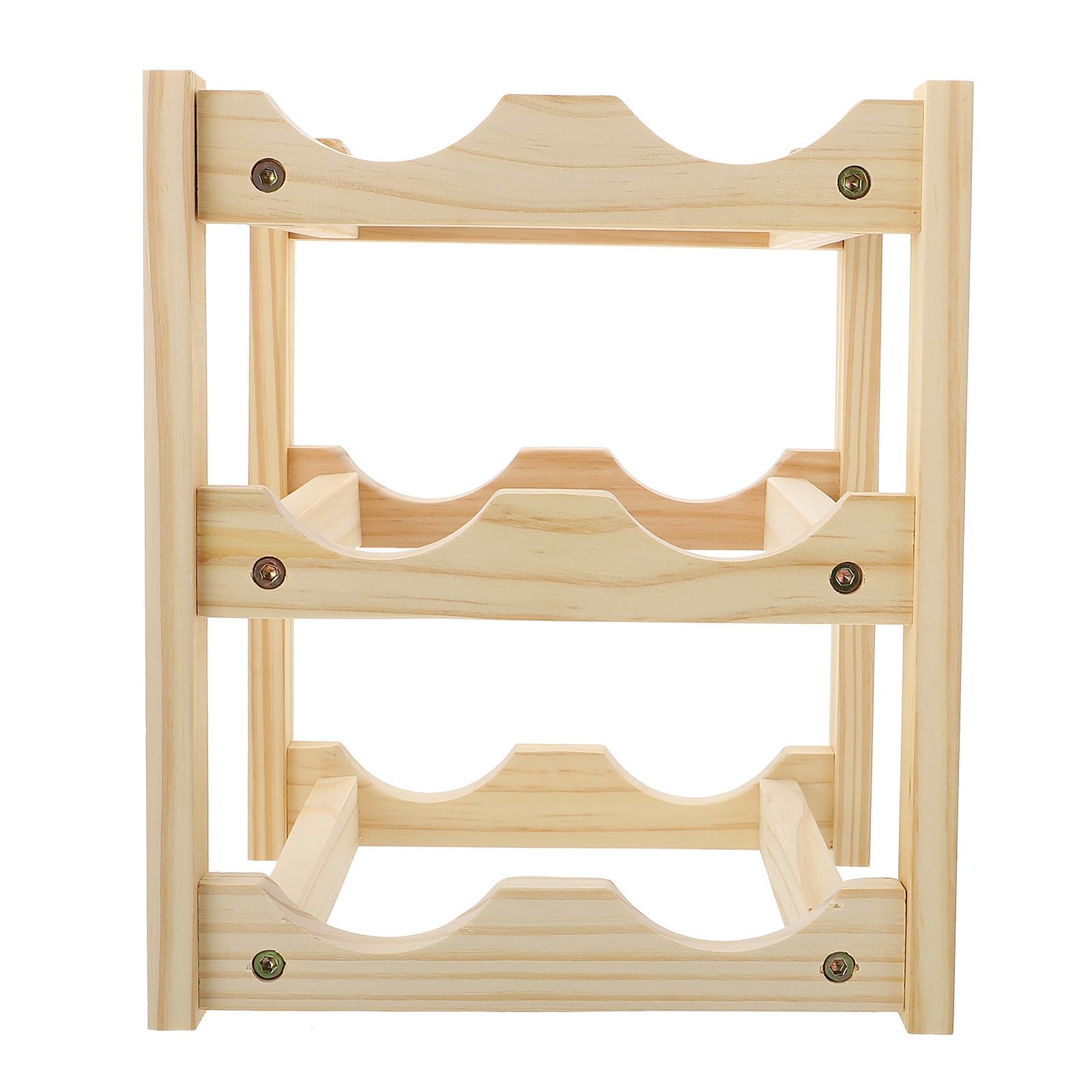 Support de rangement en bois beige pour bouteilles de vin domestique stable