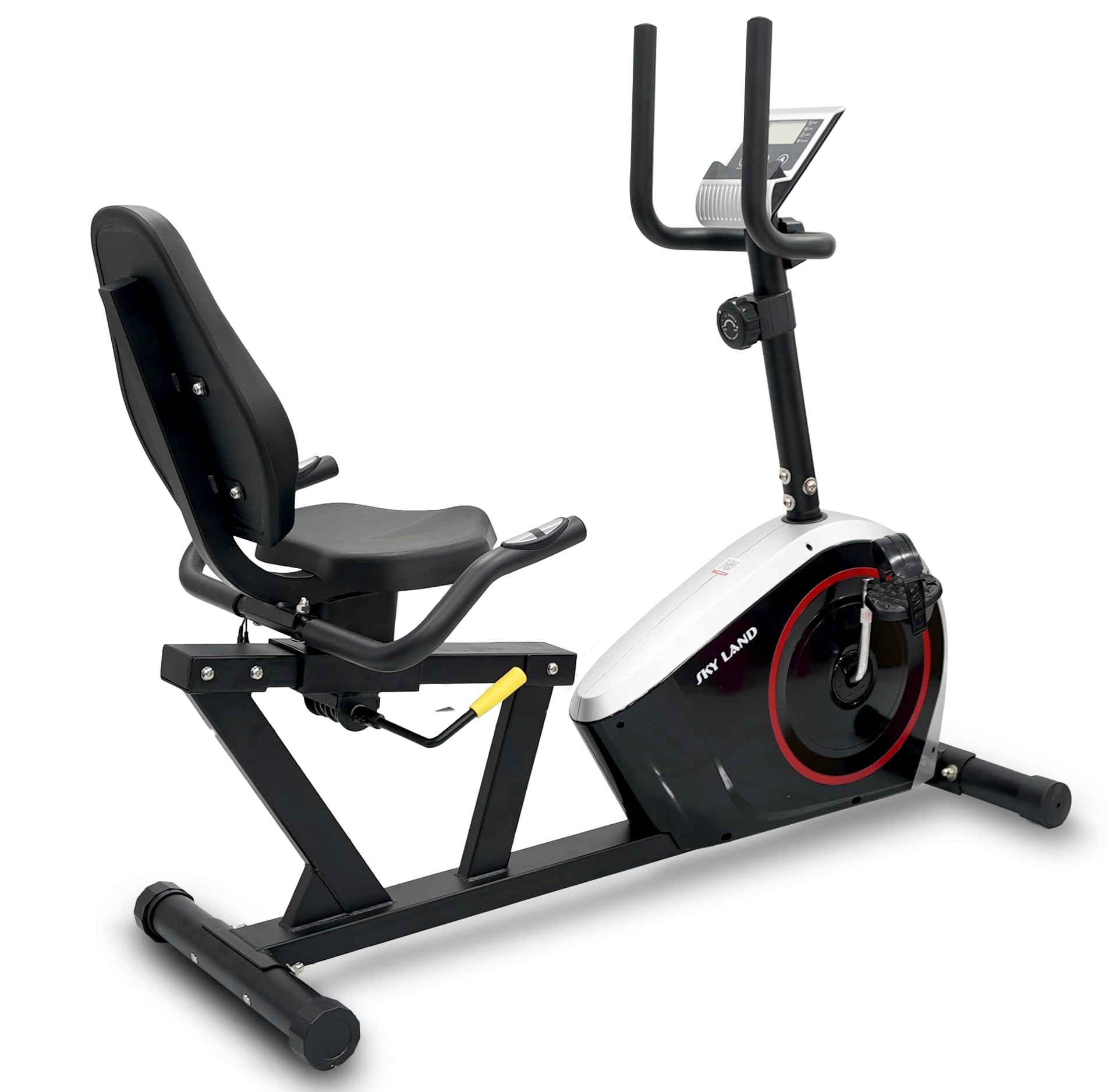 SKY LAND Recumbent Magnetic Exercise Bike for Home Gym and Indoor Cycling Silent Operation Digital Monitor Adjustable Resistance Comfortable Seat EM1536 and EM1571