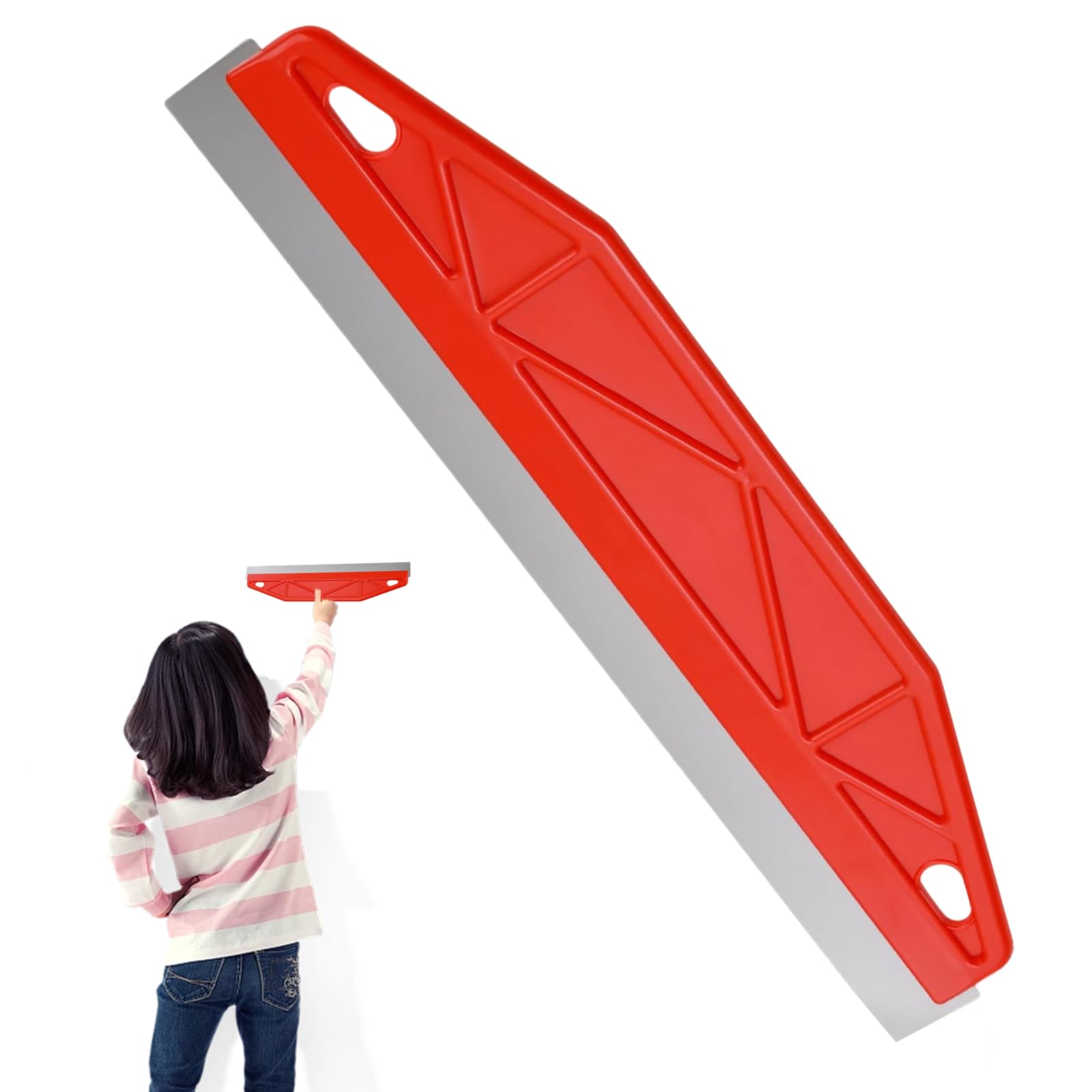 Paint Cutting in Tool,12 Inch Wallpaper Scraper,Paint Shield,Edge Painting Tool,Perfect for Cutting in Precision Smearing Repairing (Red)
