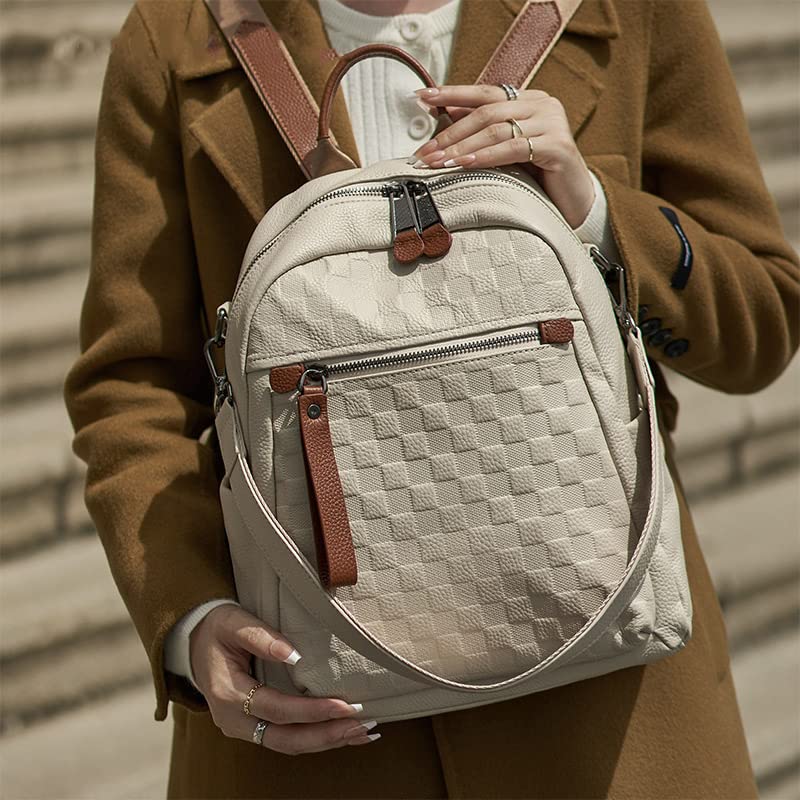 Image of Genuine Leather Backpack Purse For Women | Fashion Convertible Ladies Shoulder Bag