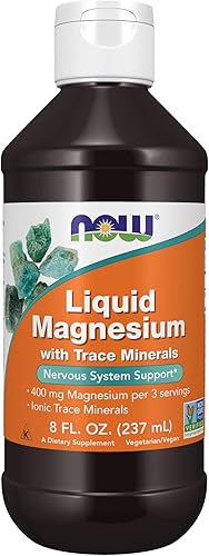 NOW Suplementos, magnesio líquido con traza mineral, soporte del sistema nervioso*, 8 onzas