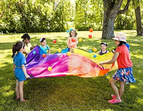 B. toys - Fallschirm für Kinder - Fallschirm Spielen mit 15 bunten Bällen - Windzelt mit 12 Griffen - Outdoor-Spiele für Kinder - 3 Jahre +