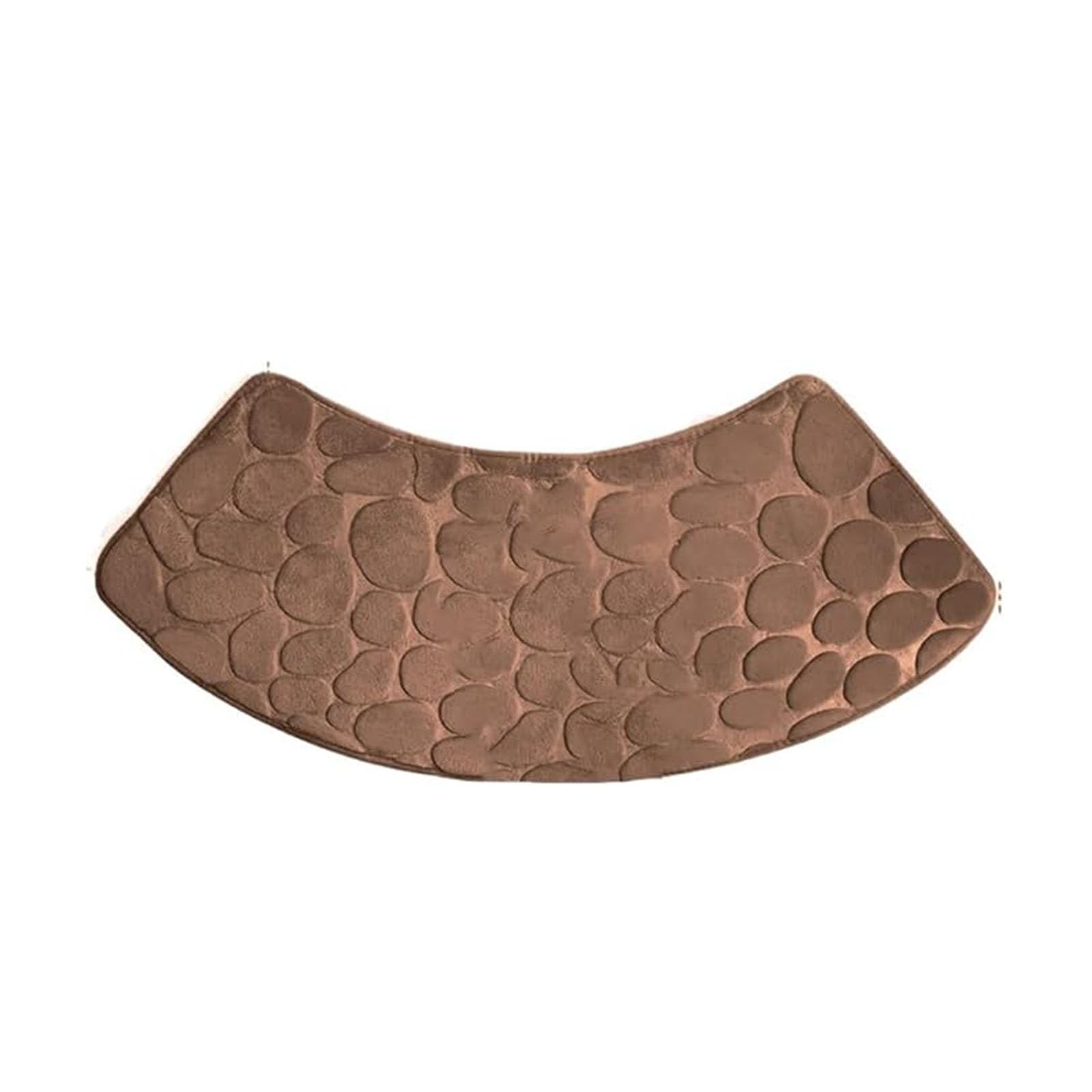 WAZUBC Fan Shaped Curved Bath Mat, Non Slip Bath Mats Washable Bathroom Mats Absorbent Shower Soft and Comfy Corner Bathroom Rug for Circular Shower (Brown)