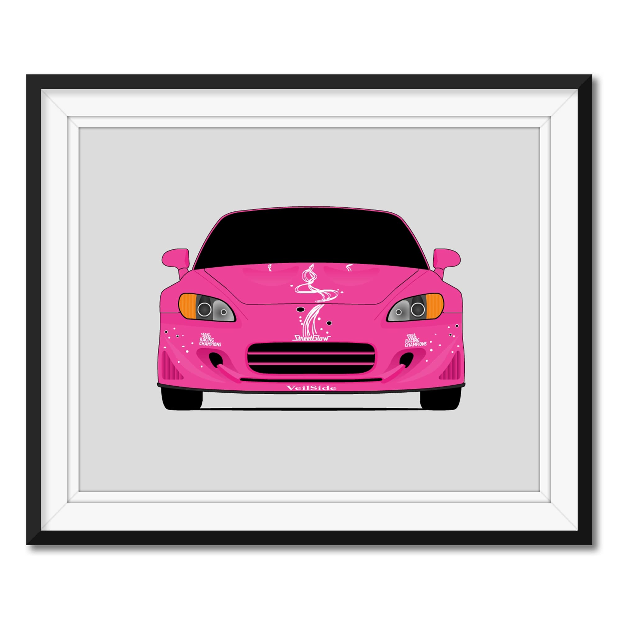 Custom Car Posters Honda S2000 AP1 (1999-2003) Veilside Millenium in 2 Fast 2 Furious Inspired Poster Print Wall Art Decor Handmade driven by Suki (Devon Aoki) Lustre A2 (42 x 59.4 cm) (Unframed)