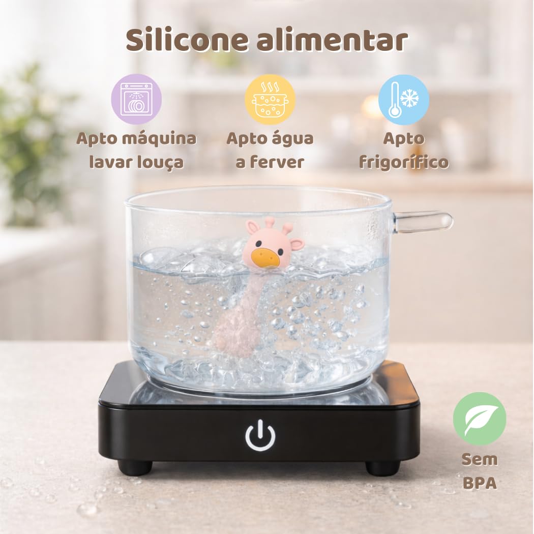 MuyPetit Jirafa Sonajero Stick, Juguete bebe 4 meses, Libre de BPA y tóxicos, Juguetes Montessori para bebes 6-12 meses, Fácil de agarrar, Juegos bebe 0-6 meses, Teether (Jirafa Rosa) — view 5