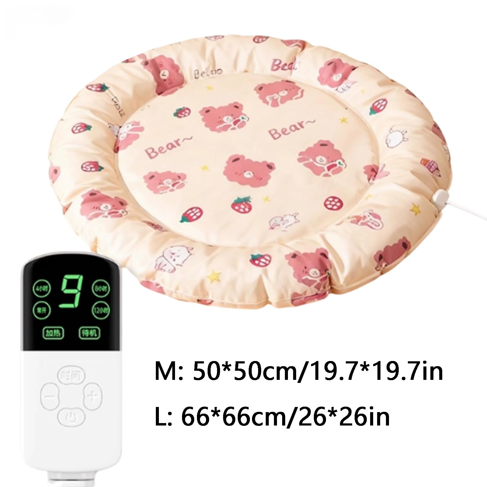 Manta Térmica para Mascotas (Perros y Gatos), Almohadilla Térmica con Temperatura Ajustable, Cálida y Cómoda, Apta para Uso en Interiores(Purple,Large)