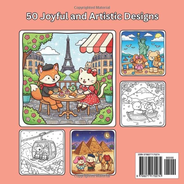 Lovely Places Cute & Easy Coloring Book: Adorable Travel Scenes, Cozy Moments, and Relaxing Simple Designs for Kids, Teens, and Adults image 3