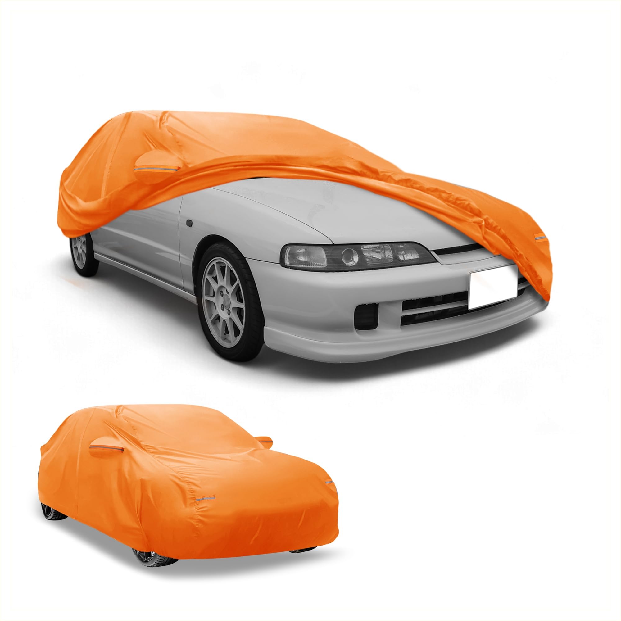 ATOCOVER Car Cover Waterproof All Weather Automotive Outdoor Anti-UV Full Exterior Cover for Acura Integra 210D-PU Orange with