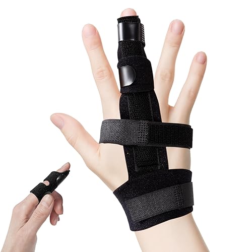 2 piezas de soporte de dedo gatillo, férula de mano ajustable, meñique, anillo, enderezador de dedo general índice para dedos doblados, soporte de