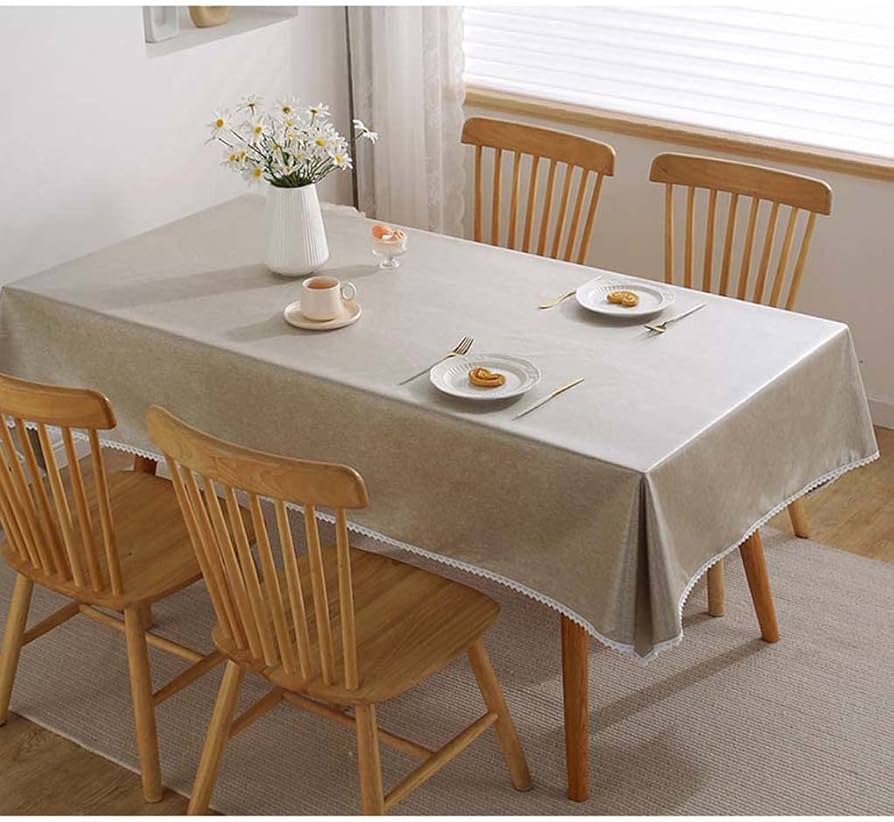Amazon｜テーブルクロス 撥水 北欧 無地 ベージュ 長方形 135x180