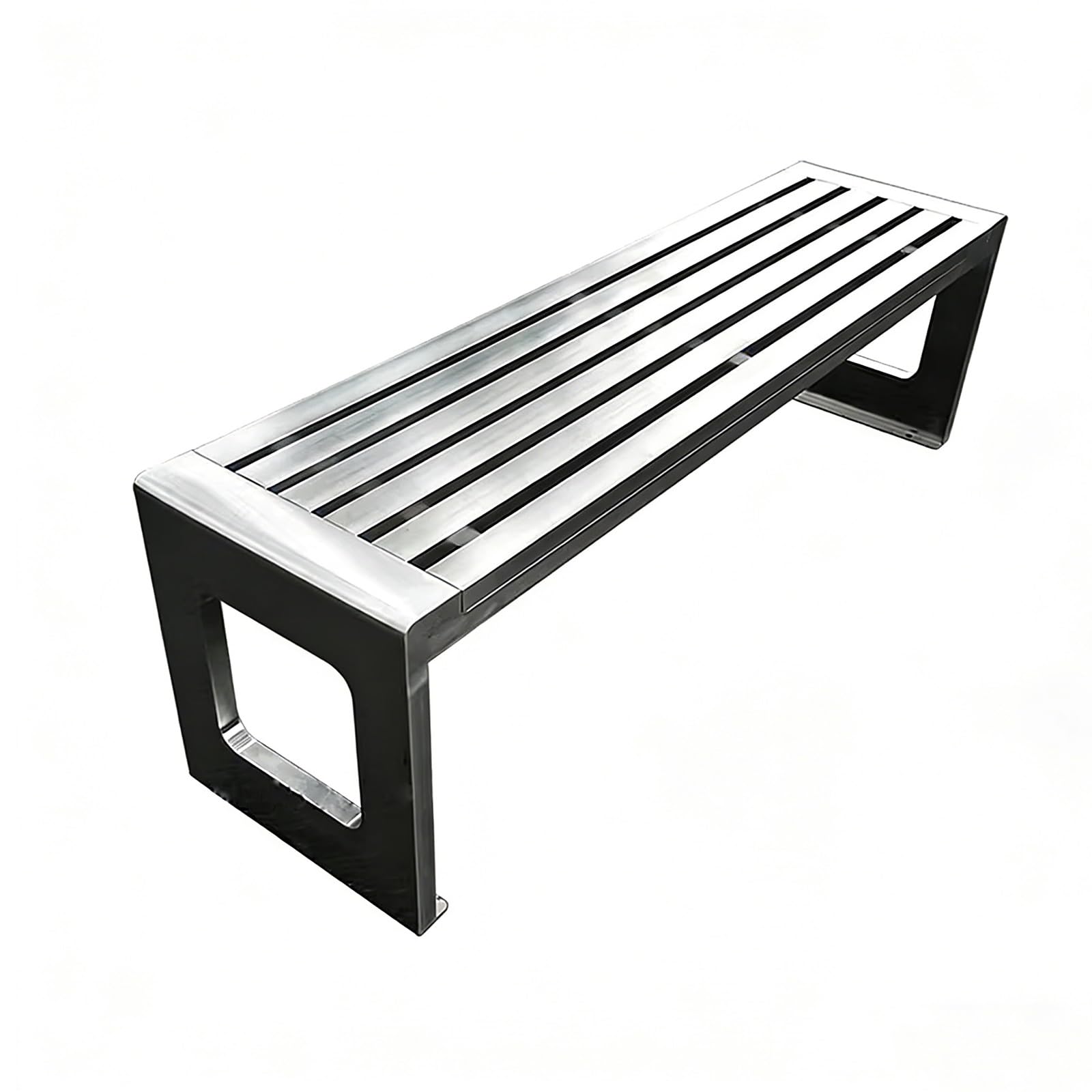 Banco Terraza Exterior Pequeña Gran Capacidad de Carga Banco de Acero Inoxidable para Zonas Comunes y Parques para Terrazas Parques Piscinas y Hospitales(120x40x45cm)