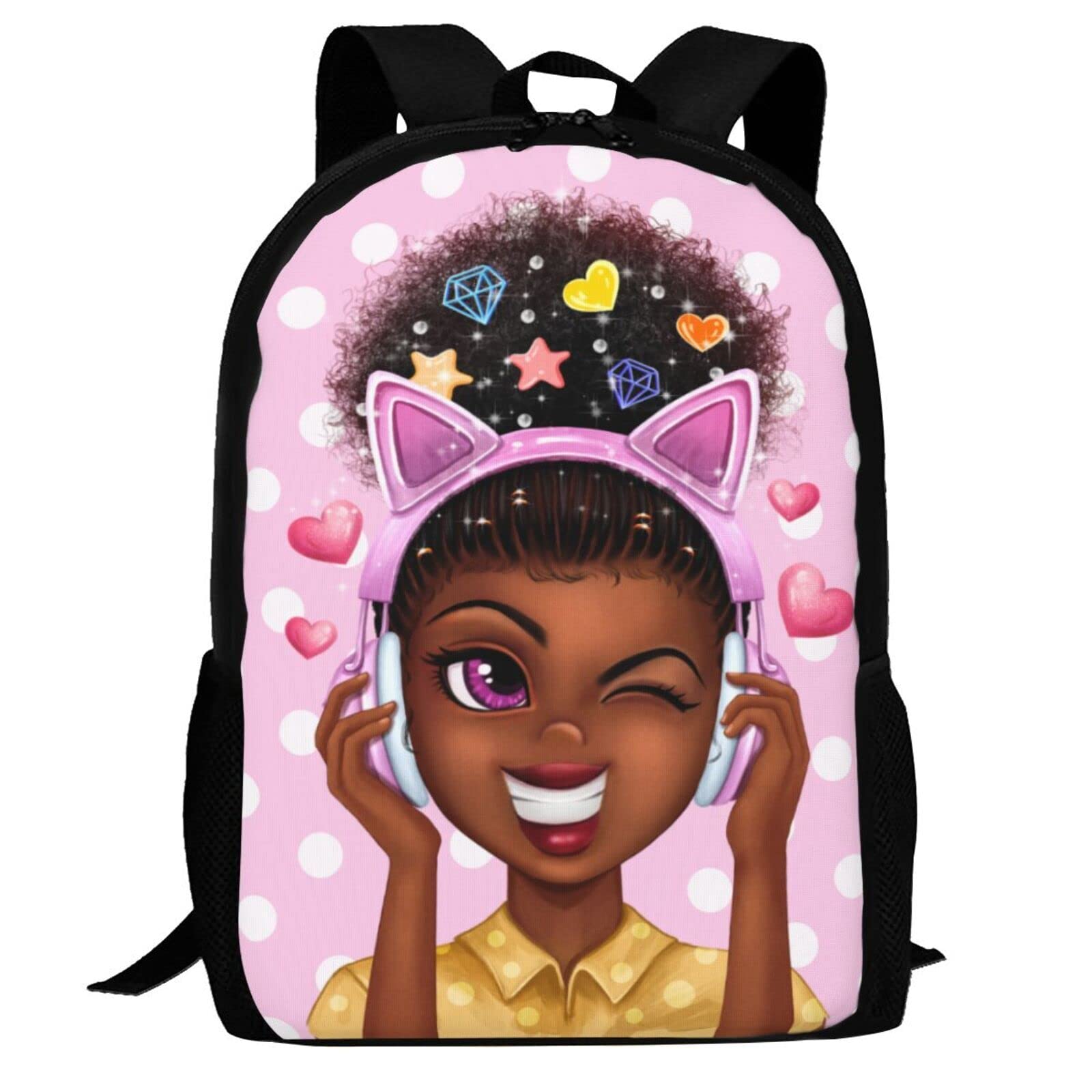 IAGM African Women Backpack Black Girl School Bookbag Daypack For Women Durable