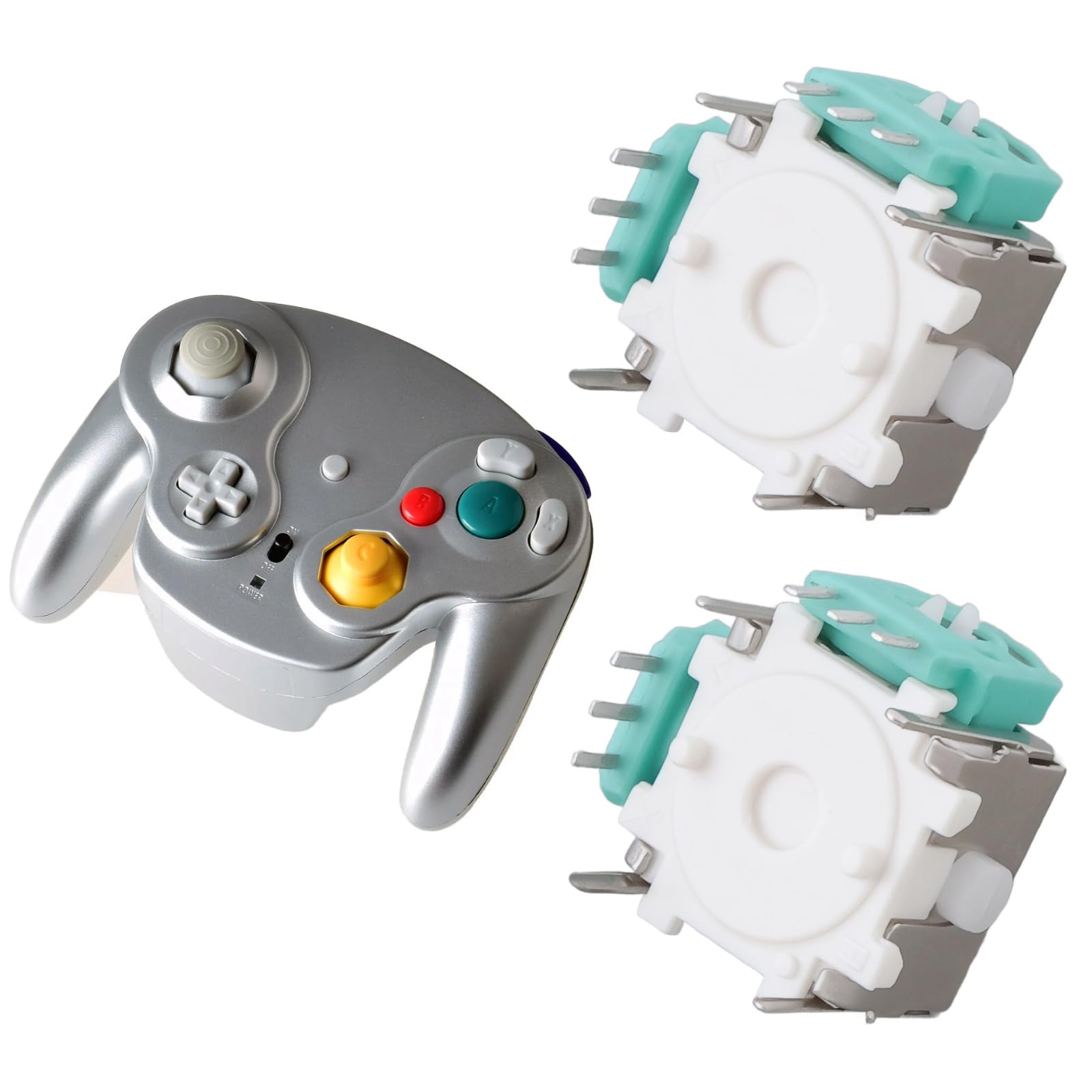2 joysticks analógicos compatibles con Nintendo GameCube Joystick Cap de 22 x 19,1 mm 3D Joystick Controller Rocker Thumbsticks