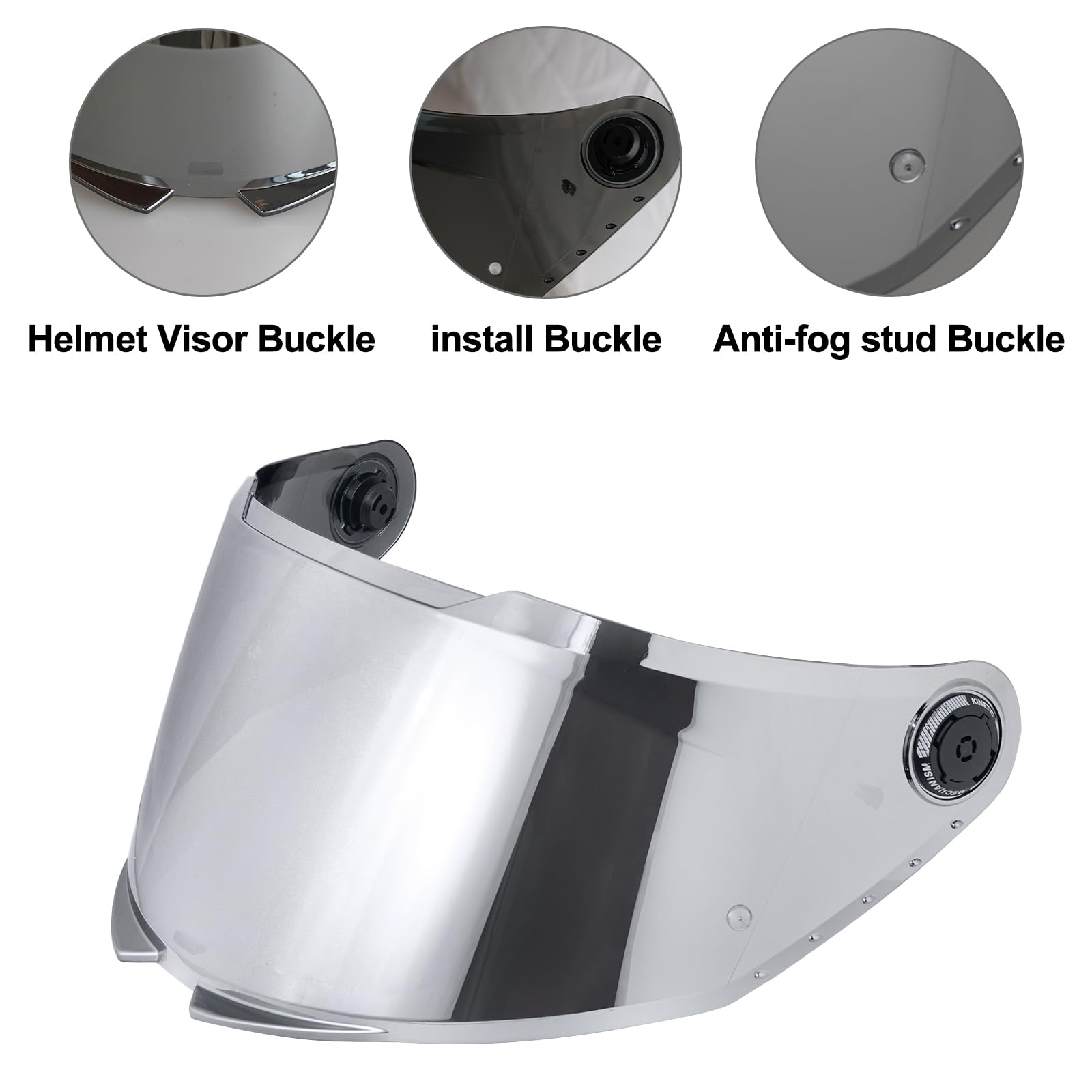 Visiera Casco,Protezione per Il Vento del Motociclo,Casco Parabrezza Moto Visiera a Lente Integrale per per MT-V-28B Thunder 4 SV,Accessori per Caschi da Moto (Cromo Argento)