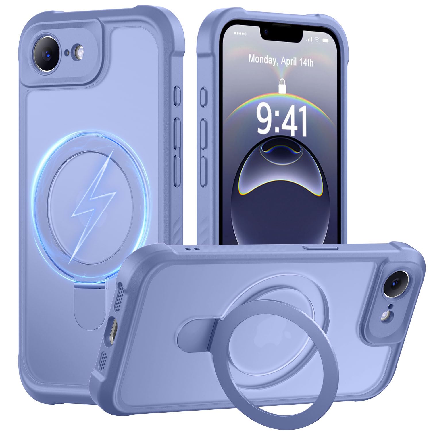 MOCCA Magnetic for iPhone 17e Case with Stand,Lavender Grey