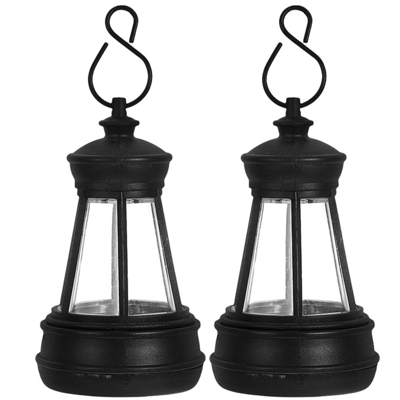 TOYANDONA 2pcs Small Solar Lantern Lights Replacement for Outdoor Pet Statues with Easy to Carry Handles, Plastic Material, Solar Powered, for Parks and Campsites