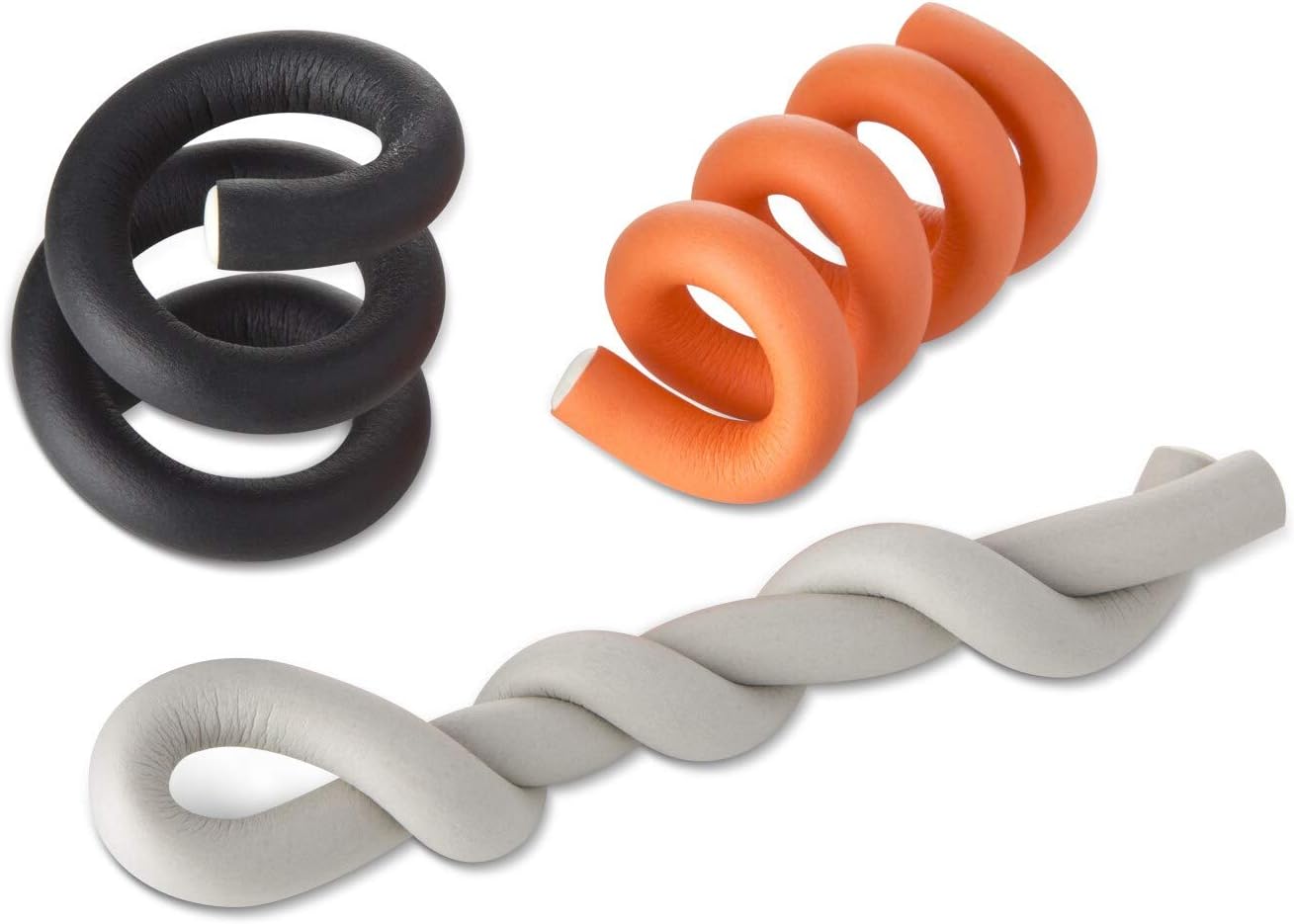 14-Inch Flexi Reusable Cable Tie, Black/Grey/Orange