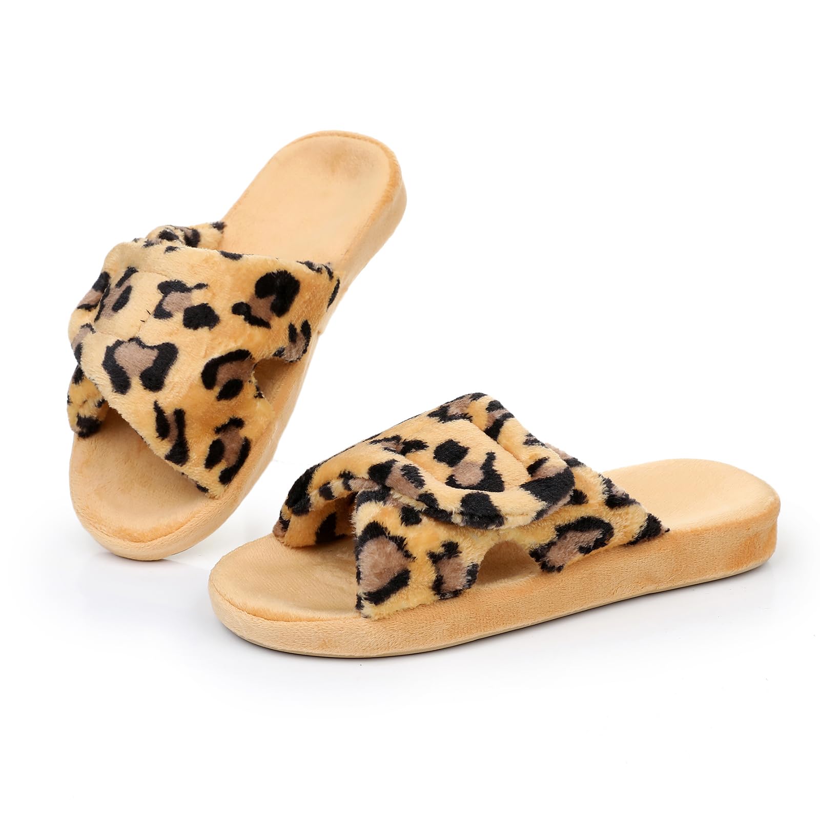 Git-up Women's Adjustable Diabetic Slippers Memory Foam House Shoes Cozy Arch Support Orthotic Heel Cup Arthritis Edema Slippers Non Slip Rubber Sole,