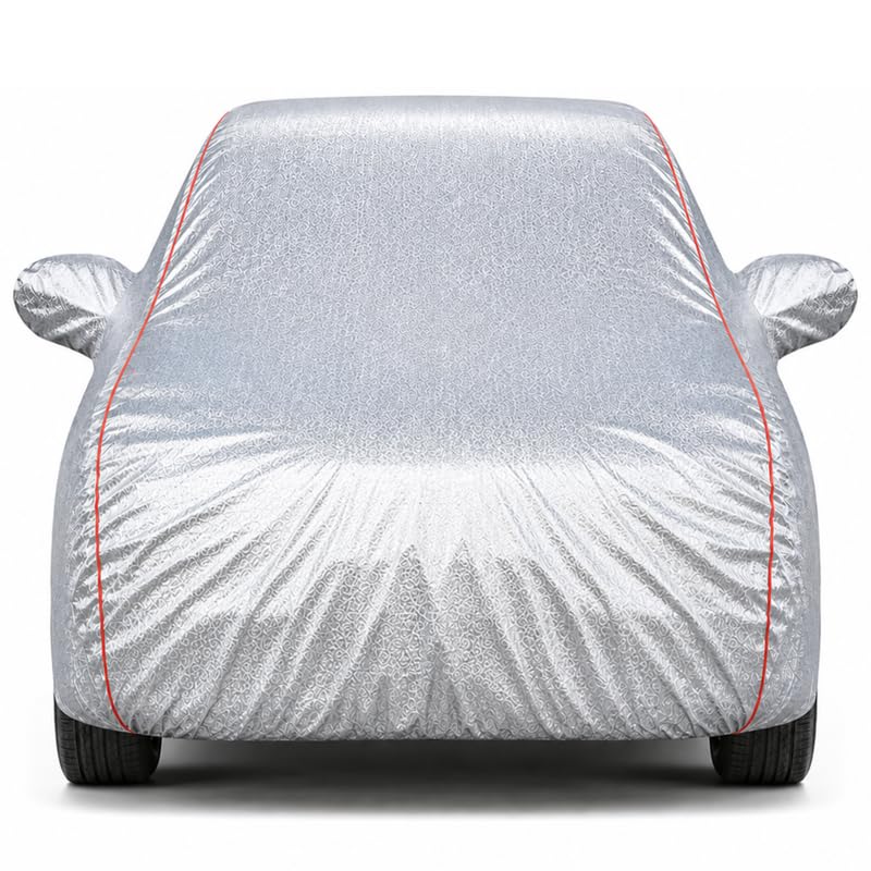 Image of Premium Car Cover for City (1998-2002) | Waterproof, UV & Dust Protection | Mirror & Antenna Pocket | Triple Stitched, Soft Inner Lining, Belt & Buckle (Metalic Silver)