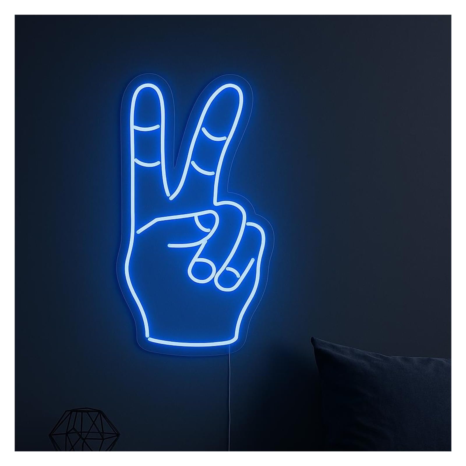Shouxi B Sign Lamp Gesture Neon Sign, Suitable For Home Wall Decor With Dimmable 51Cm