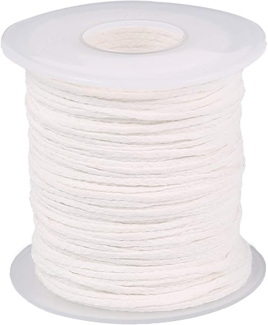 Meifyomng Cotton Candle Wicks, 1 Roll 200 Feet Braided Smokeless Natural Replacement Wicks for Oil Lamps and Candles, DIY Handmade Candle Making Supplies