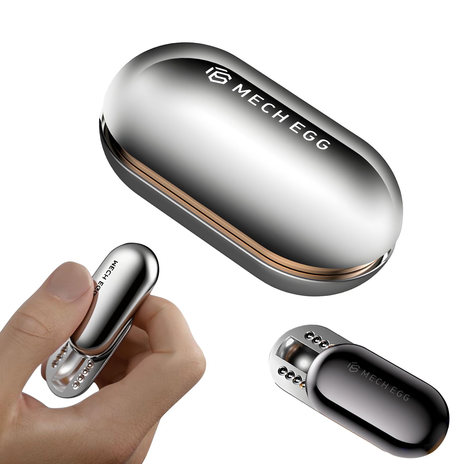 7JI Fidget Sliders Metal EDC Push Slider Card, Jouet magnétique argenté pour adultes, convient pour le TDAH, l'anxiété, le stress, accessoire anti-stress