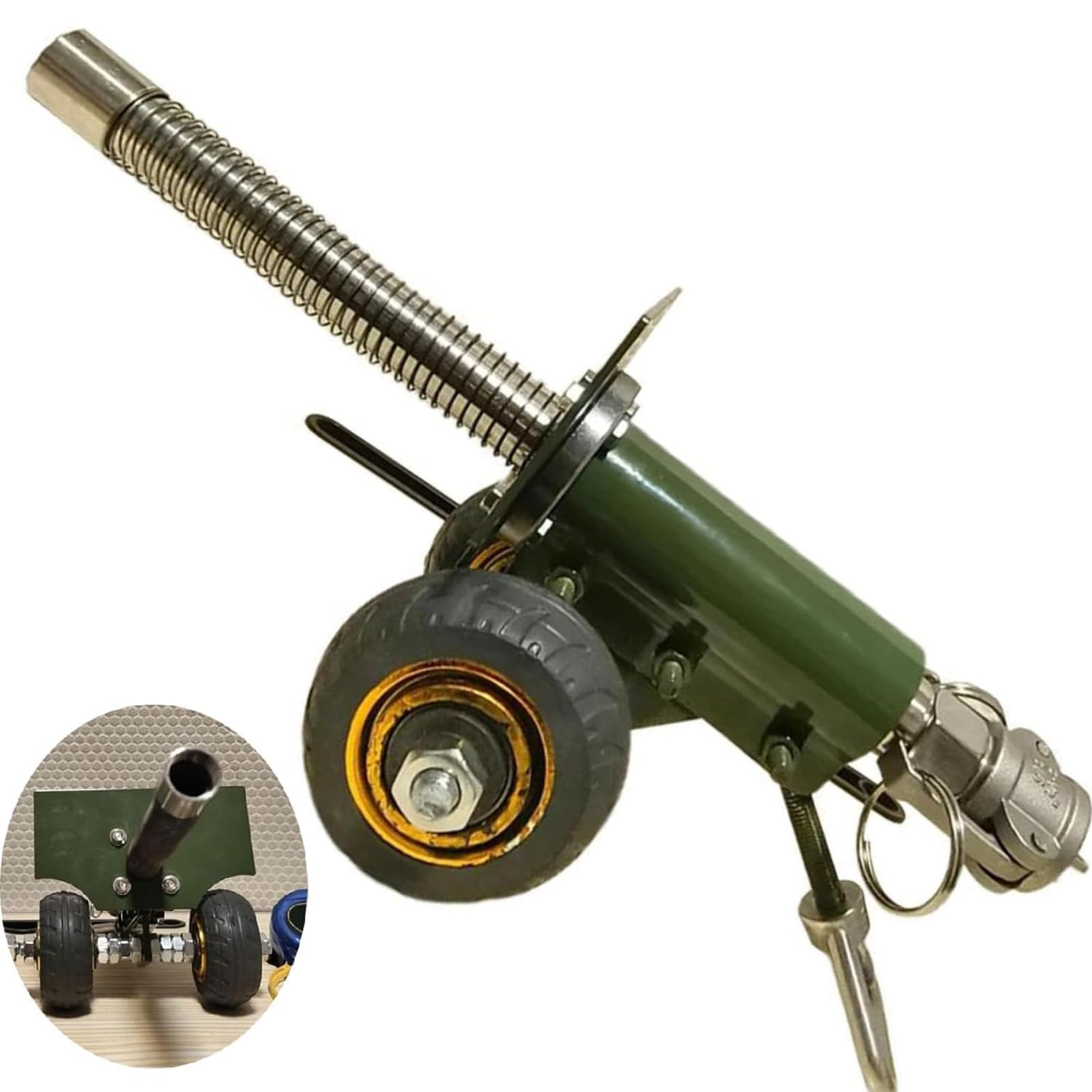Firecracker Artillery Cannon, 304 Stainless Steel Mini Cannon Model Firecracker Launcher Artillery Collection Gifts Desktop Ornaments for Military Fans, Green