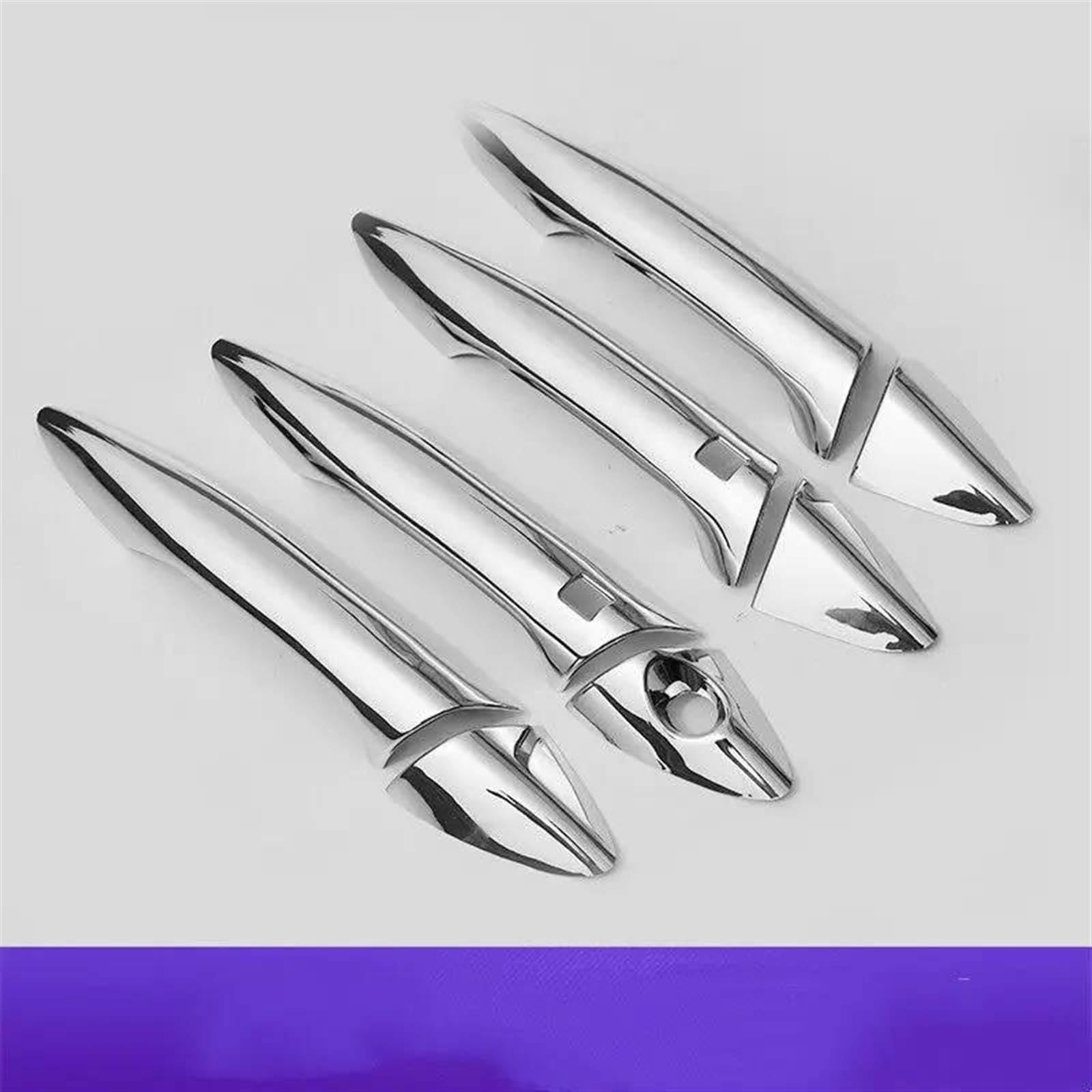 Nmjlqw Silver 2 Buttons Car Side Door Handle Cover Decoration Sticker Accessories For Hyundai I30 2012-2016(Silver 2 Buttons)