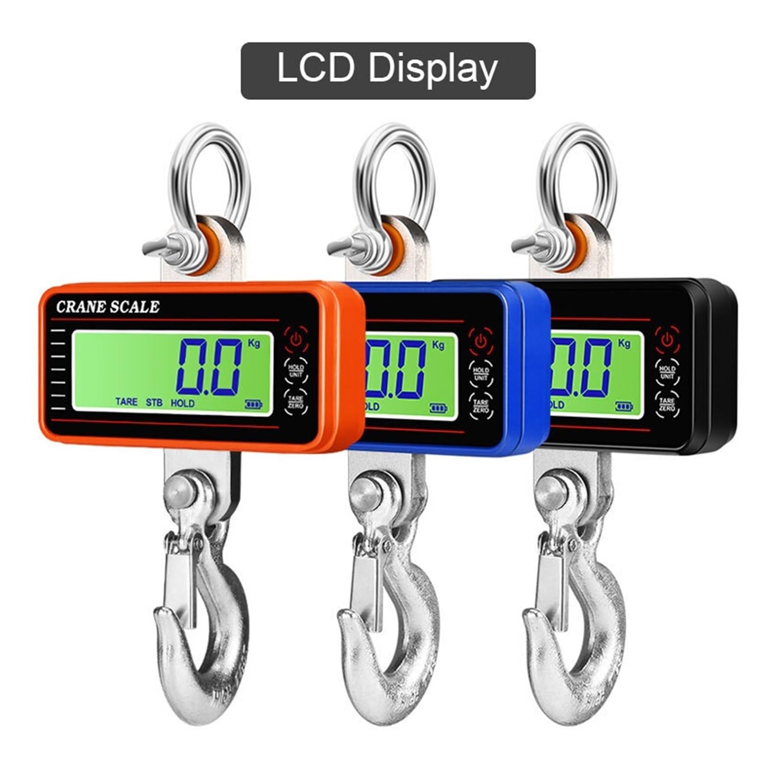 Báscula de grúa digital Báscula de grúa de alta precisión de 1500KG/500g, báscula de pesaje Digital con pantalla LCD/LED con Control remoto, báscula colgante Industrial(Orange LED Display)