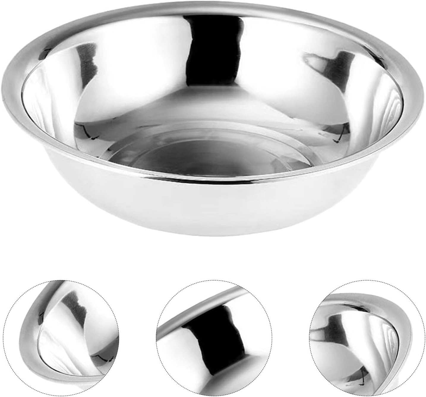 PRETYZOOM Metal Mixing Bowls Stainless Steel Basin 13 Inch Large Mixing Bowl Portable Dish Tub Foot Soak Tub Washtub Dishpan for Kitchen Bathroom