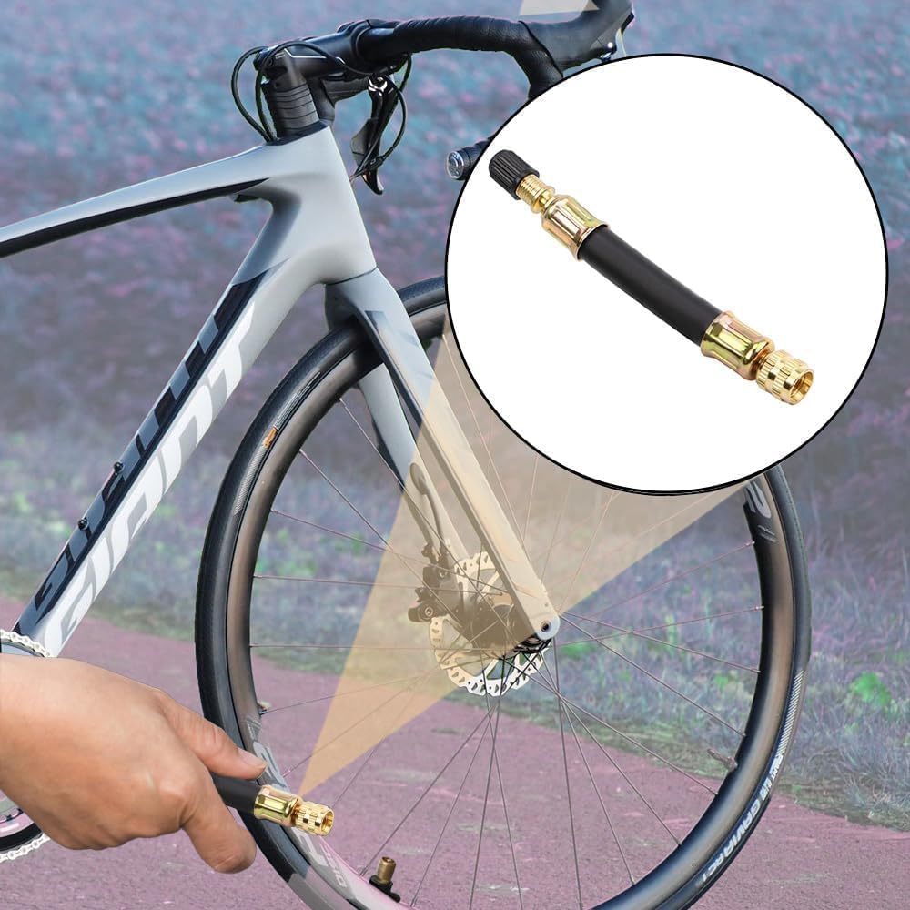 Estensore per valvola Pneumatico Universale Flessibile, Estensione della valvola del Pneumatico da 100 mm con Tappo di Tenuta, Adattatore per valvola Auto, Moto, Bicicletta, Camion, Camper