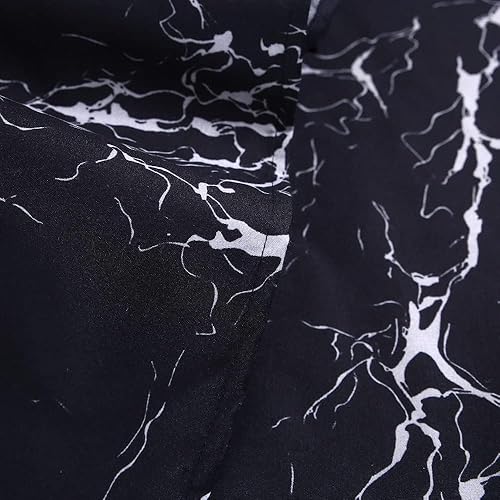Miniatura 7 de MAG Juego de sábanas de microfibra súper suave de mármol negro, 4 piezas, incluye 1 sábana bajera, 1 sábana encimera con 2 fundas de almohada, 14