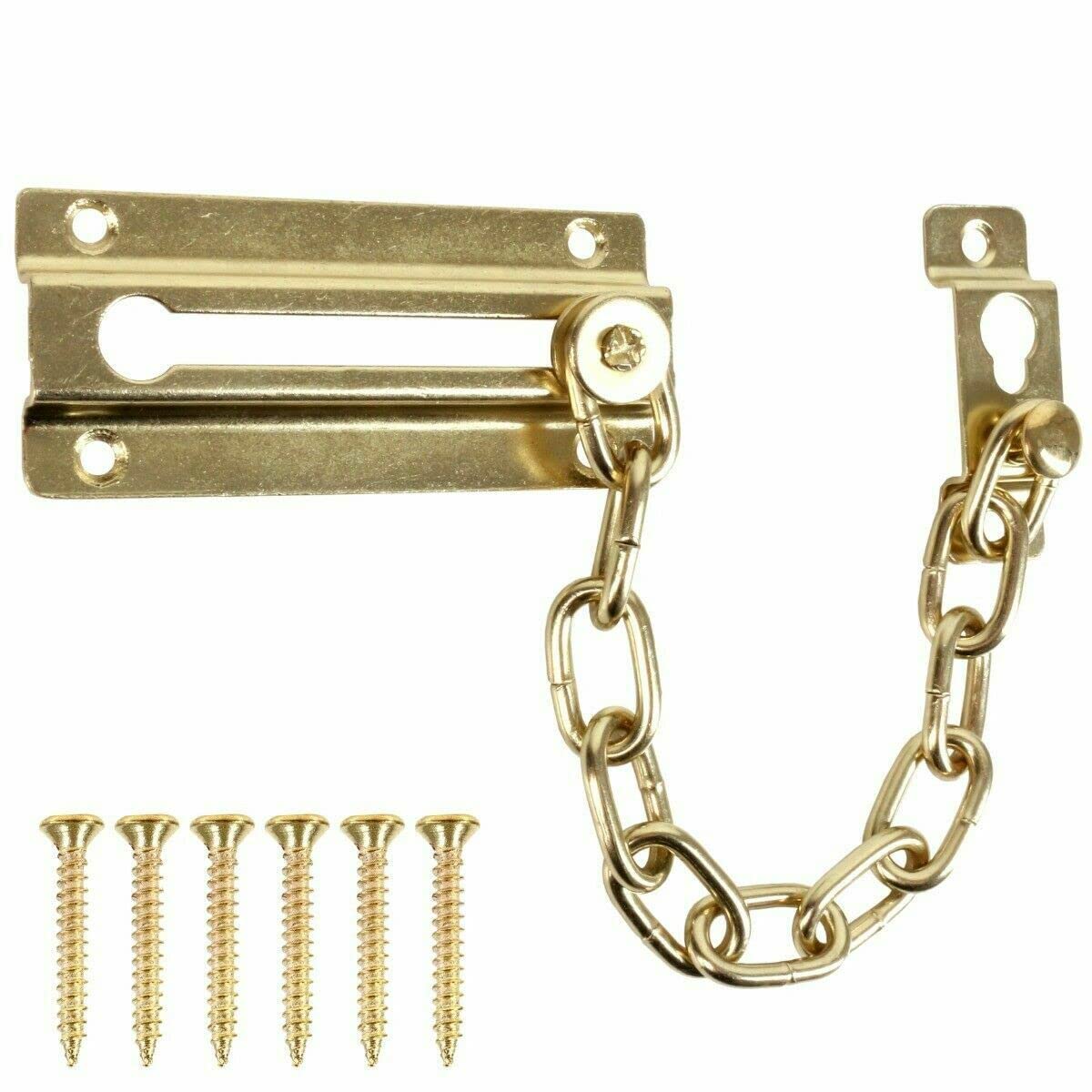 Tmz Tmz® Chain Brass Front Door Restrictor Lock Latch Slide Catch Extra Security Safety
