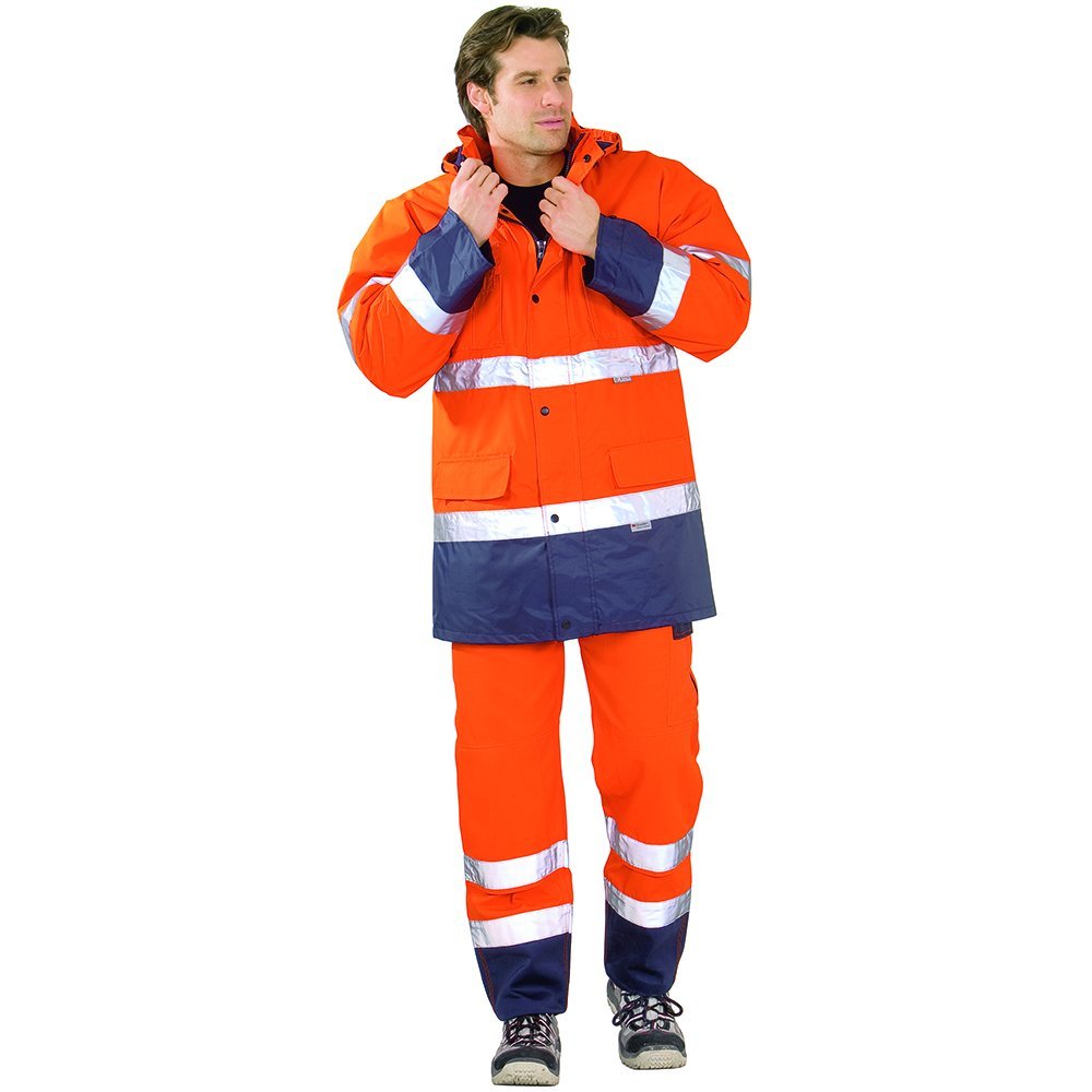Planam 2056084 señalización – Parka talla 8 x l naranja/azul marino