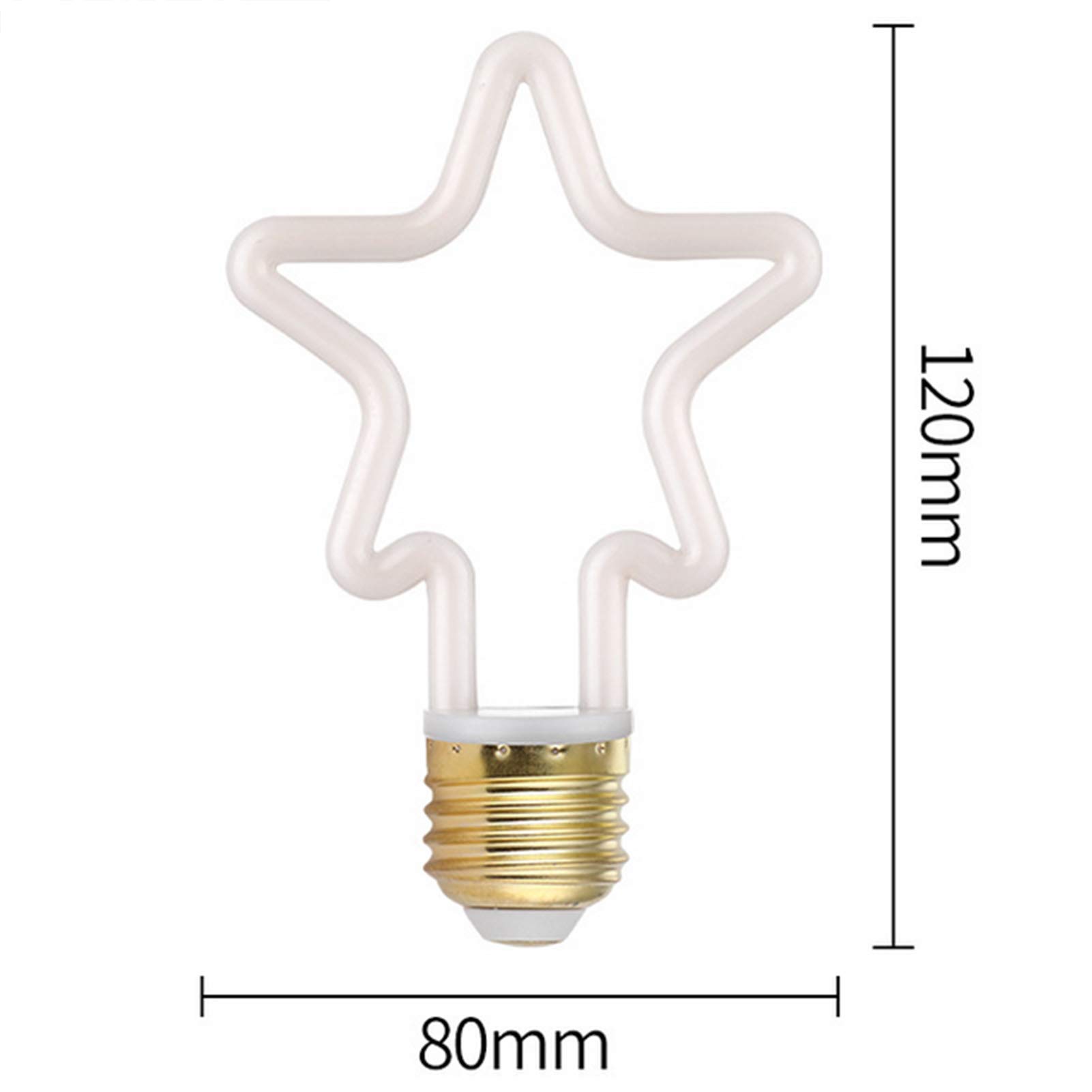 Bombilla LED Edison diseño irregular CA 320 lm Bombilla luz blanca cálida Creatividad Luz nocturna estrella Bombilla LED filamento suave festivales, luces decoración romántica familiar, paquete 10, b