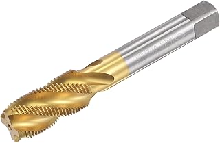uxcell Spiral Flute Threading Tap M18 x 1.5, Metric HSS (High Speed Steel) Titanium Plated Machine Thread Screw Tap 4 Flutes Tapping Tool H2 Tolerance