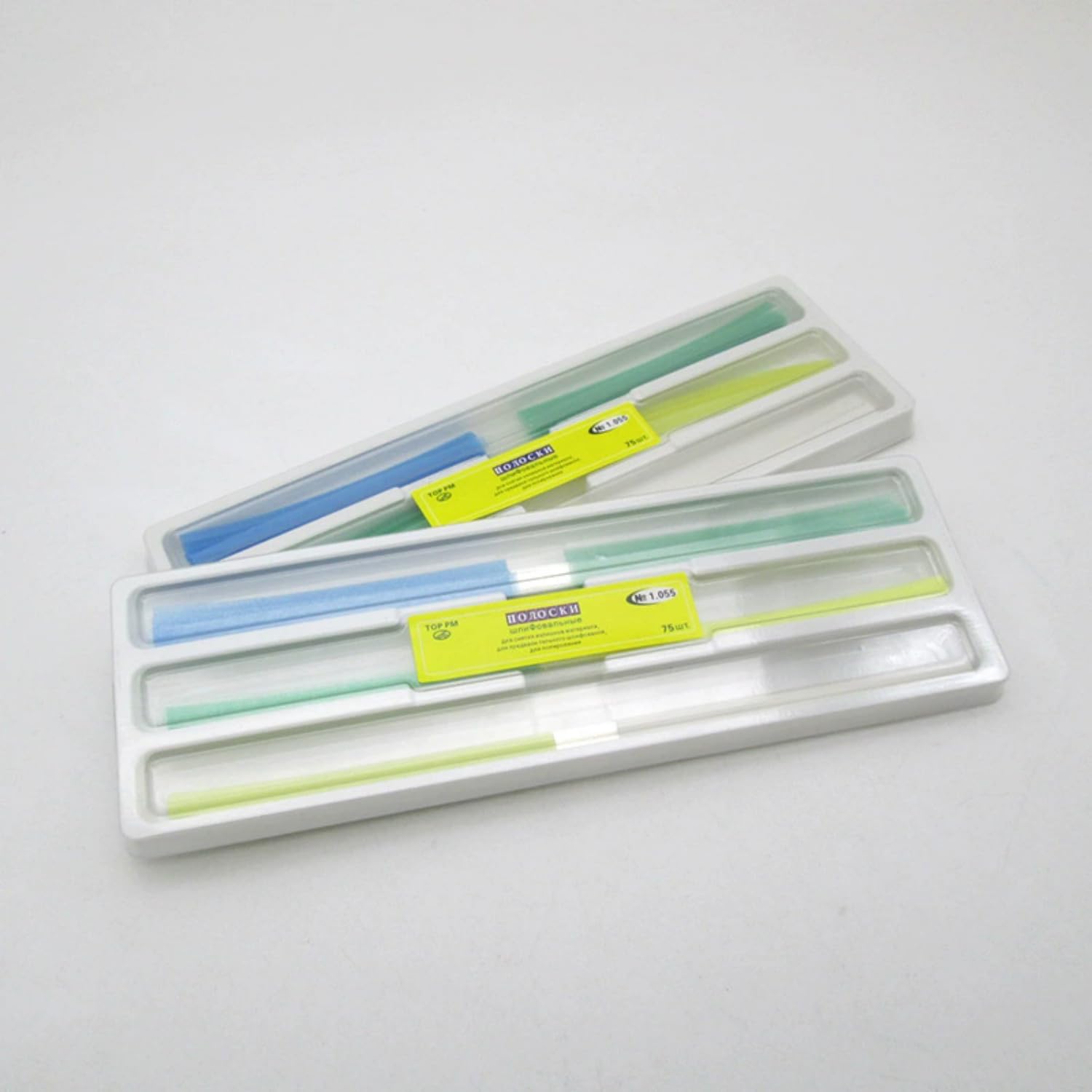 2×75Pcs Dental Disposable Polishing Strips, Colored PET Matrix Polyester Interproximal Sanding Strips for Tooth Smoothing