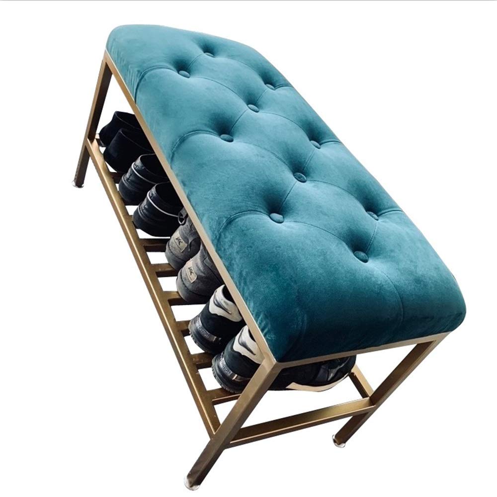 Banc à chaussures avec coussin en flanelle pour ranger vos chaussures confortablement assise