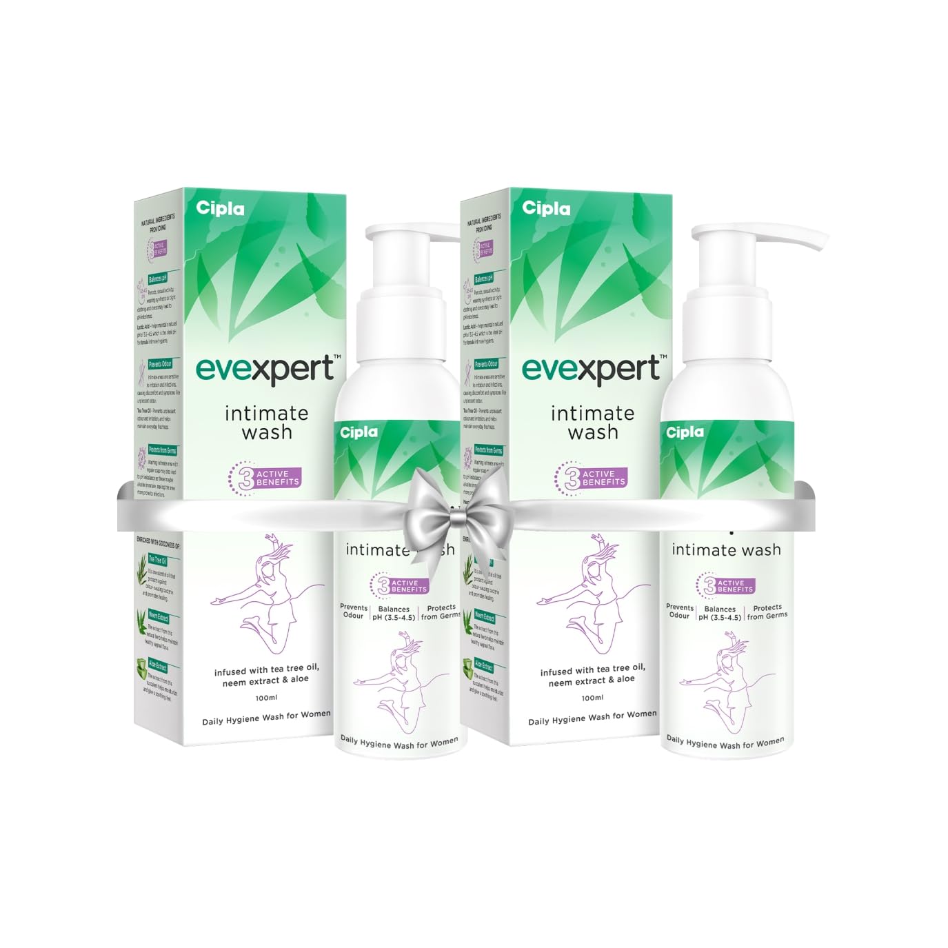 Cipla Evexpert Intimate Wash 100ml (Pack of 2) | Prevents Odour, Balances pH | Infused with natural ingredients Tea Tree Oil, Neem (B0CP92XSST) Amazon Price History, Amazon Price Tracker