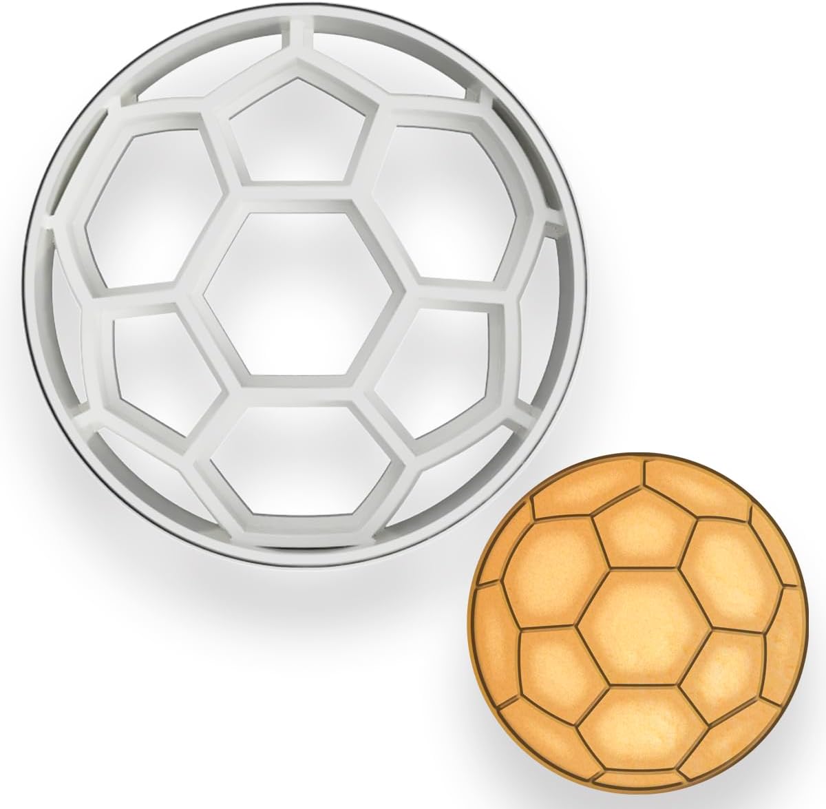 Realistic Soccer Ball Cookie Cutter 2 to 8 inches - Ideal for Soccer-Themed Desserts and Crafts 4 inches (Random Color)
